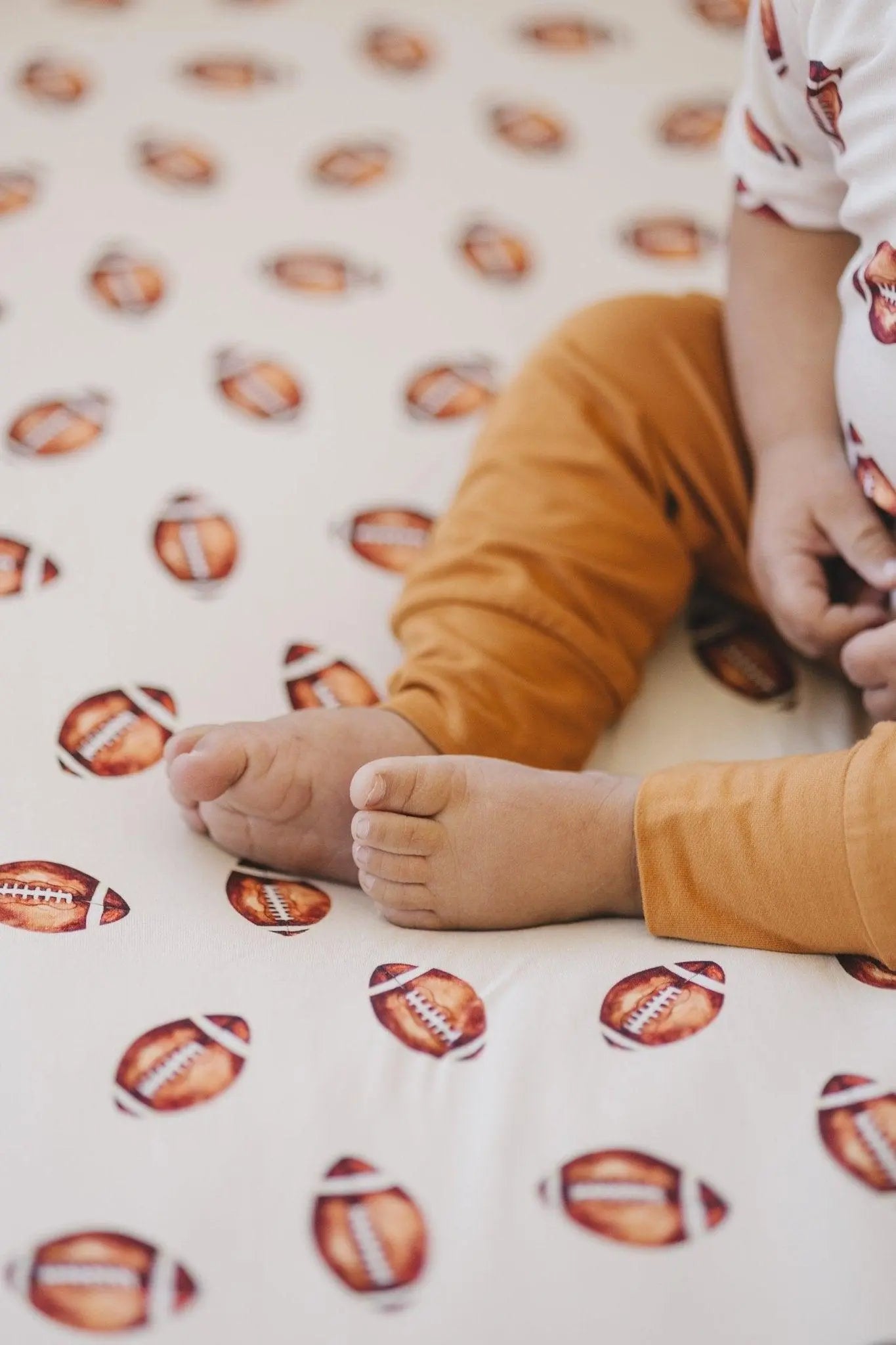 Little Joy Co. Football Print Bamboo Jogger Set For Kids Comfort Wear - Apparel & Accessories > Clothing > Baby & Toddler Clothing > Baby & Toddler Outfits
