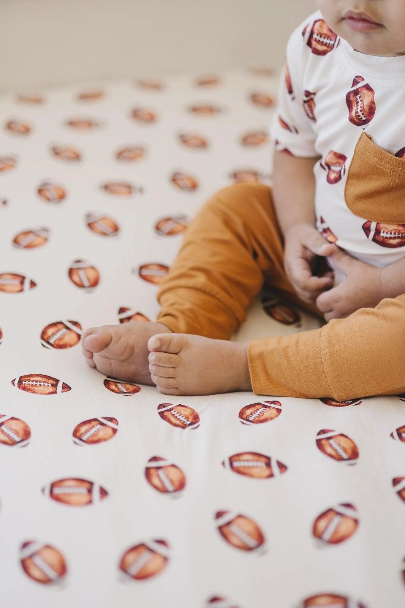 Little Joy Co. Football Print Bamboo Jogger Set For Kids Comfort Wear - Apparel & Accessories > Clothing > Baby & Toddler Clothing > Baby & Toddler Outfits