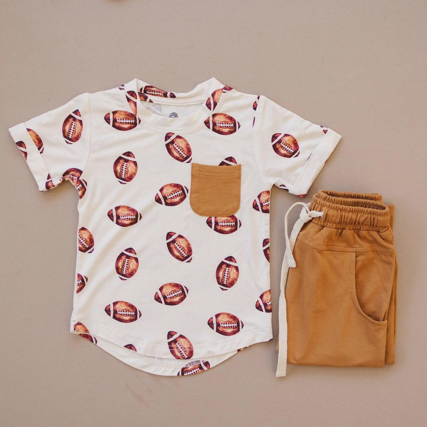 Little Joy Co. Football Print Bamboo Jogger Set For Kids Comfort Wear - Apparel & Accessories > Clothing > Baby & Toddler Clothing > Baby & Toddler Outfits