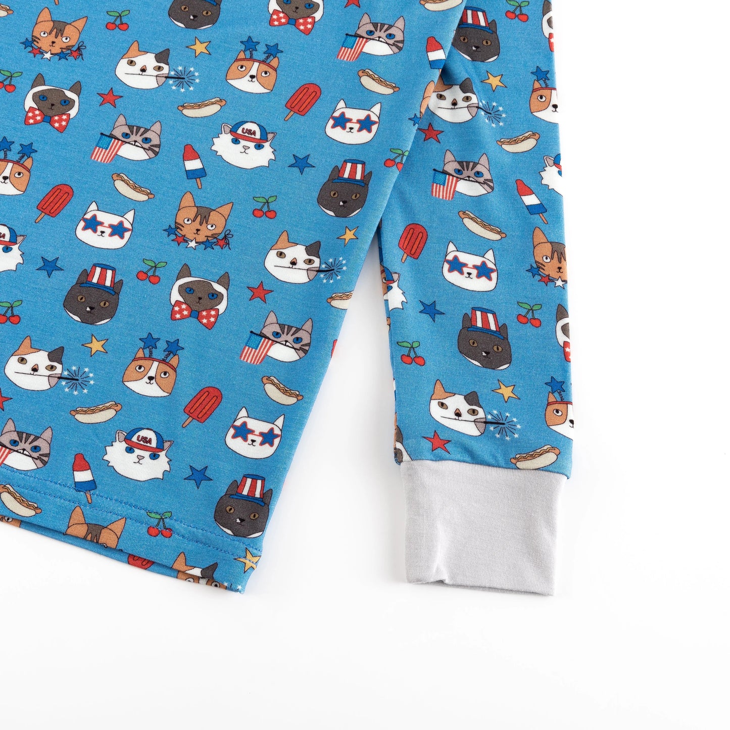 Freedom Cats Long Sleeve Pajama Set Bamboo Viscose Fabric Dreamlet Everetts Place: Online Boutique