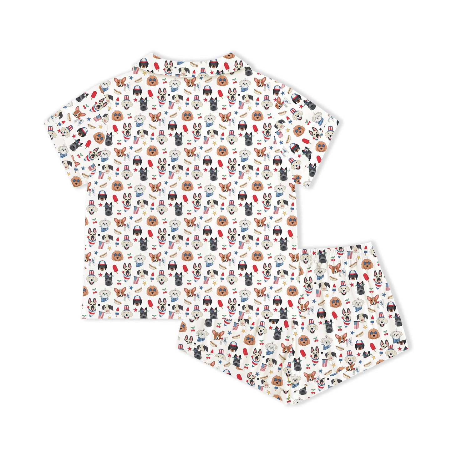 Freedom Dogs Womens Short Sleeve Pajama Set Bamboo Viscose Dreamlet Everetts Place: Online Boutique