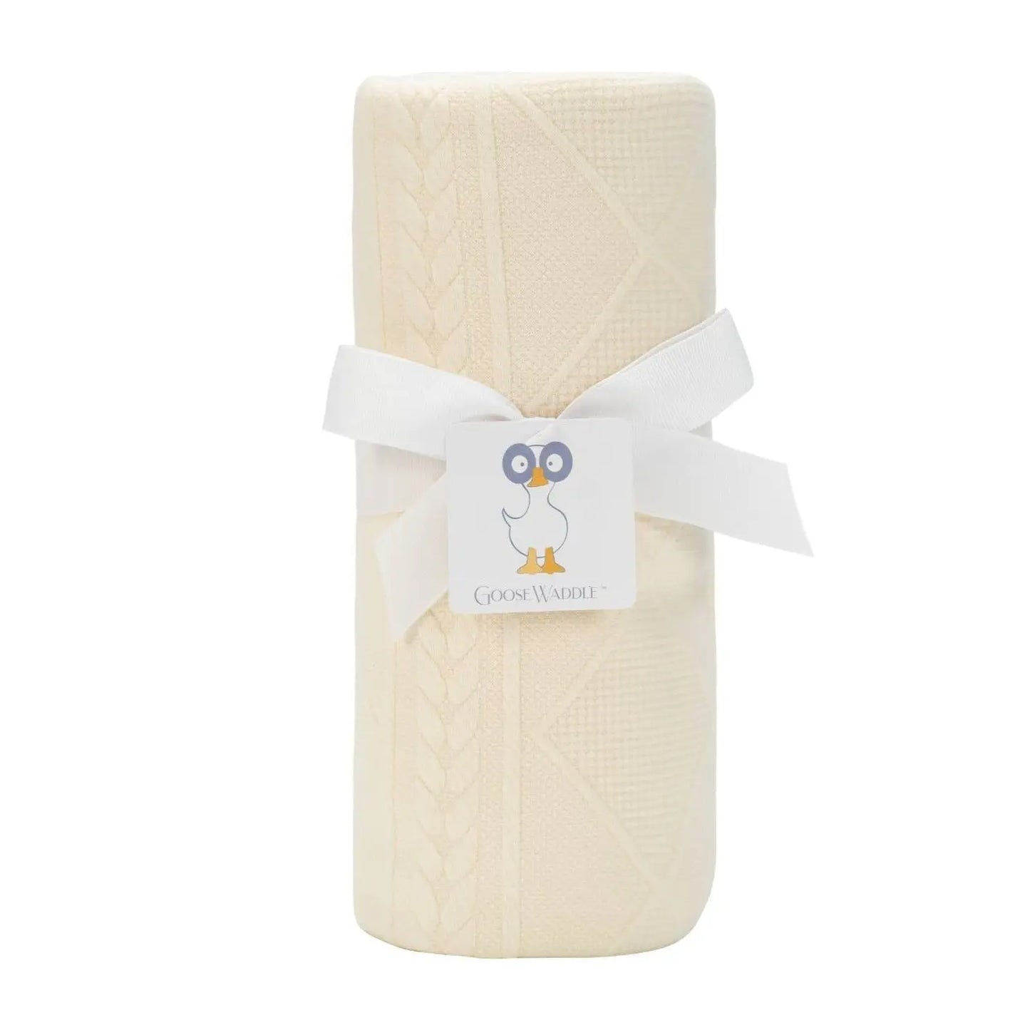 Oatmeal Knit Baby Blanket Soft Fabric Cute Design Nursery Gift.