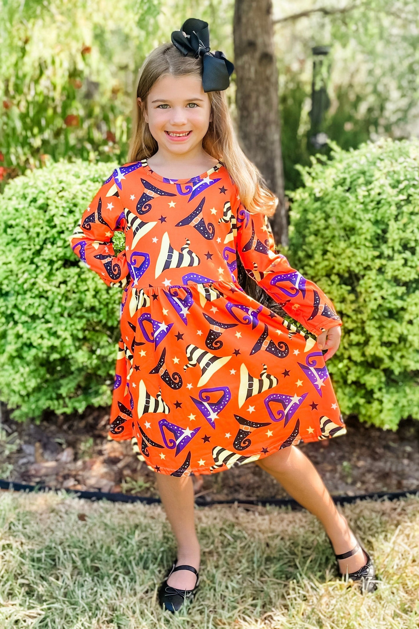 Orange Witch Hat Halloween Dress Rylee Faith Designs Rylee Faith Designs Everetts Place: Online Boutique