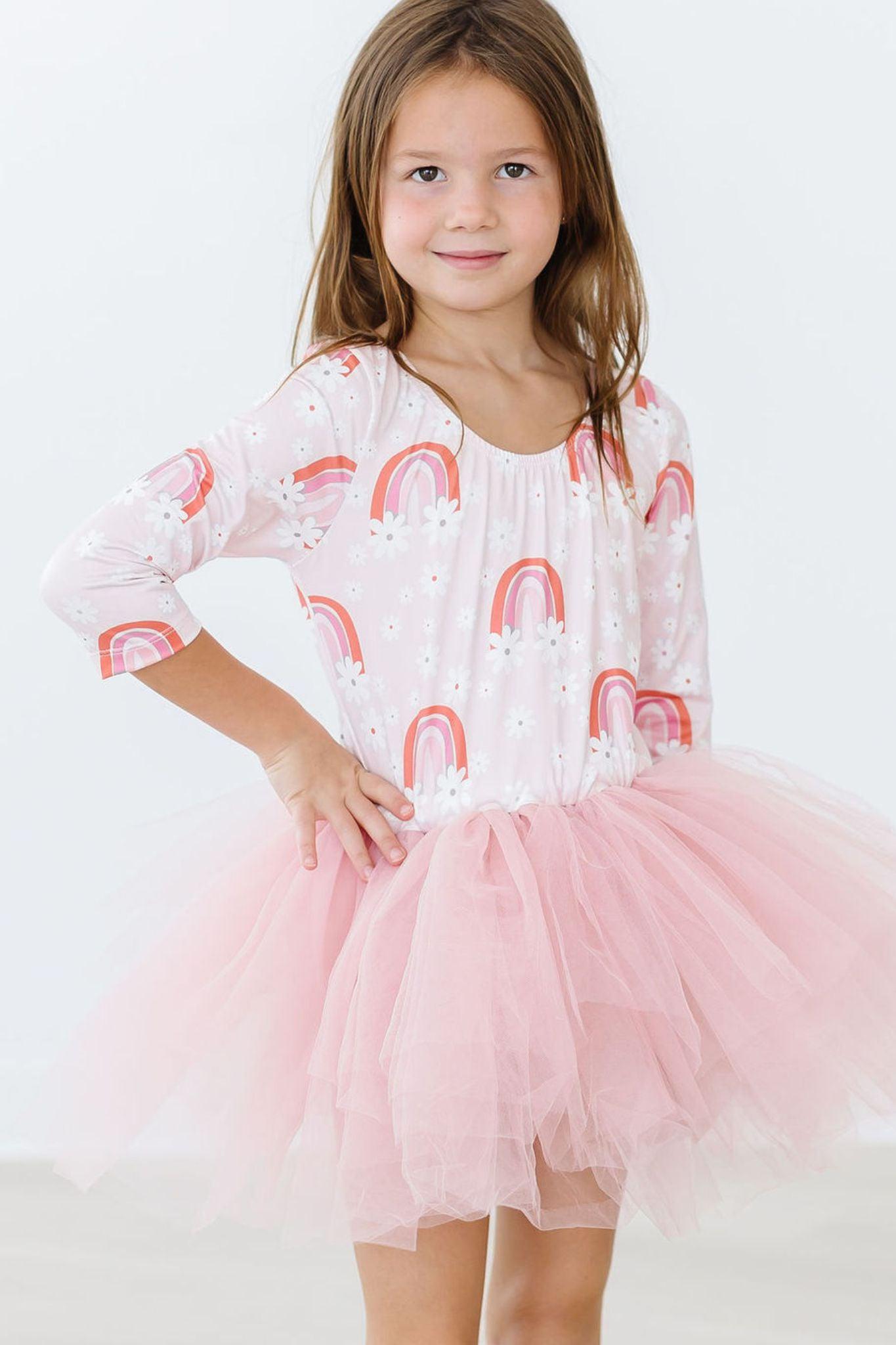 Mila & Rose ® Sale Fun And Flowers Three Quarter Tutu Leotard For Kids - Apparel & Accessories > Clothing > Activewear > Dance Dresses, Skirts & Costumes Tutu Leotard 3/4