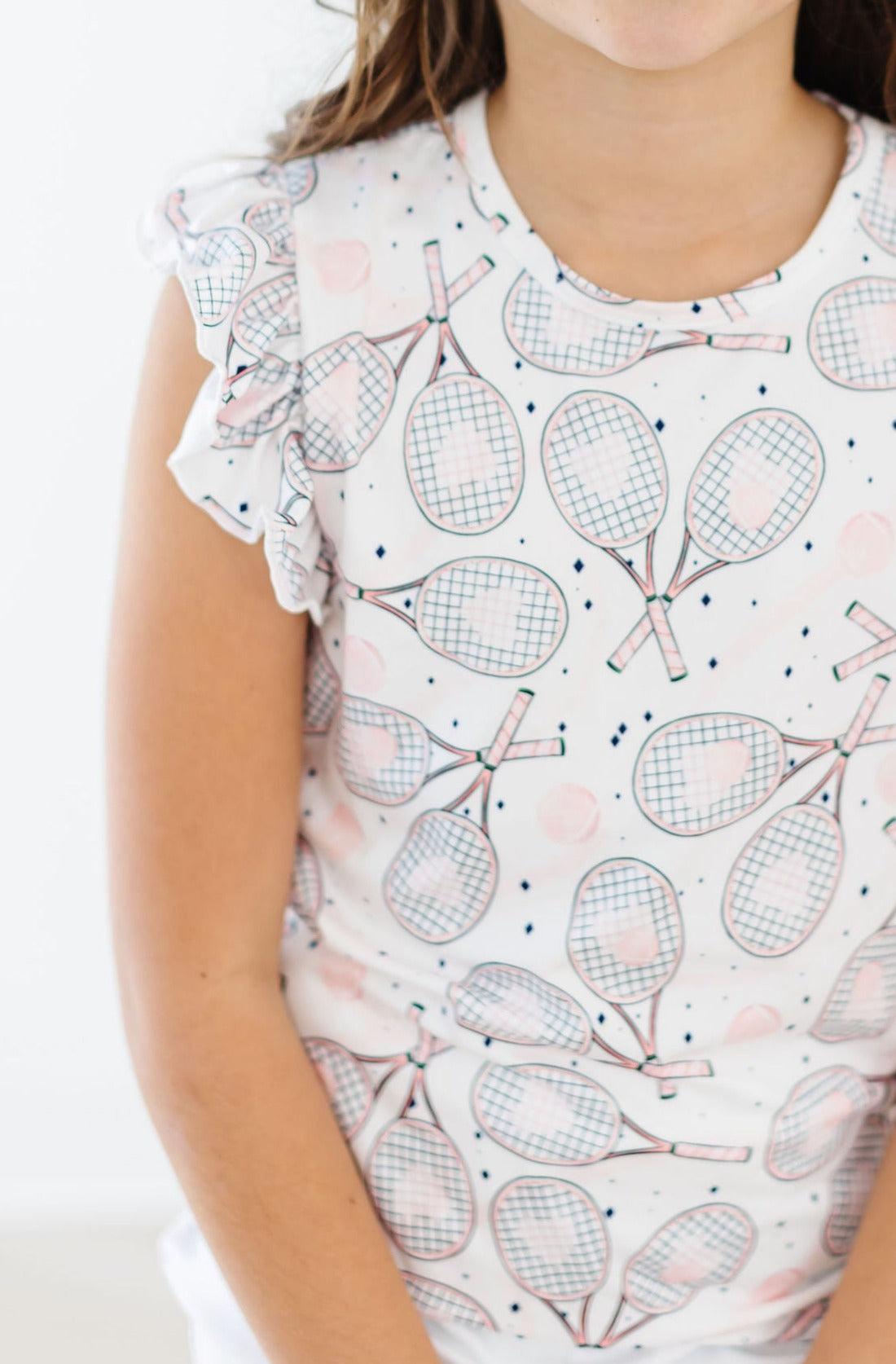 Mila & Rose ® Mila And Rose Ruffle Tee Short Sleeve Girls Top Casual - Sporting Goods > Athletics > Tennis Ruffle Tee S/S