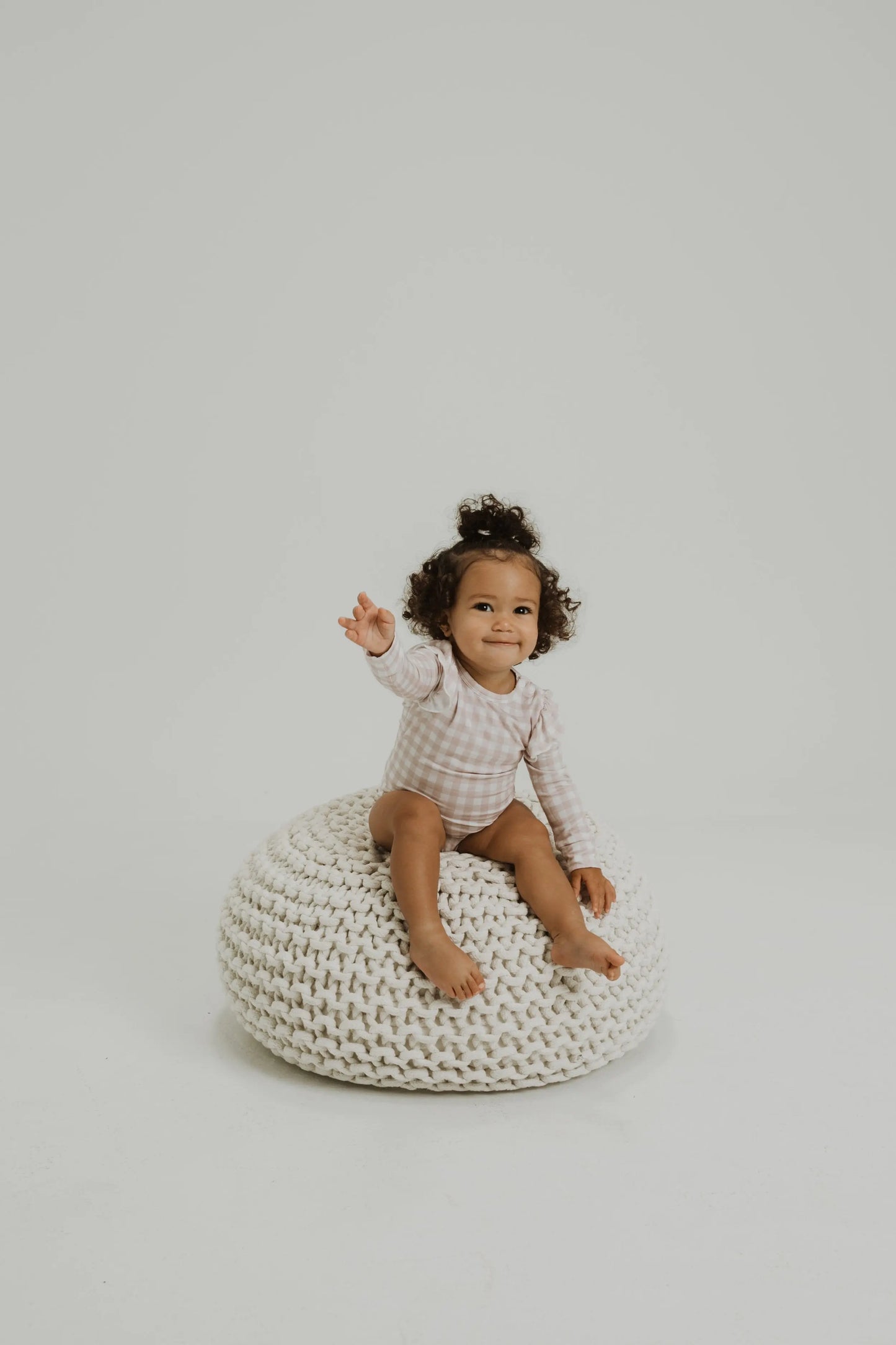 Gingham Bamboo Ruffle Long Sleeve Bodysuit For Babies Charlie Lou Baby Everetts Place: Online Boutique