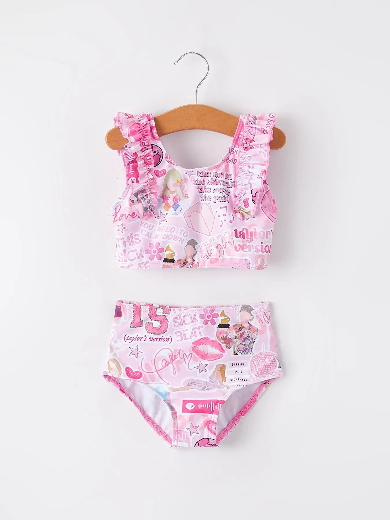 Girls Boutique Pink Swimsuit One Piece Ruffle Trim Style Rylee Faith Designs Everetts Place: Online Boutique