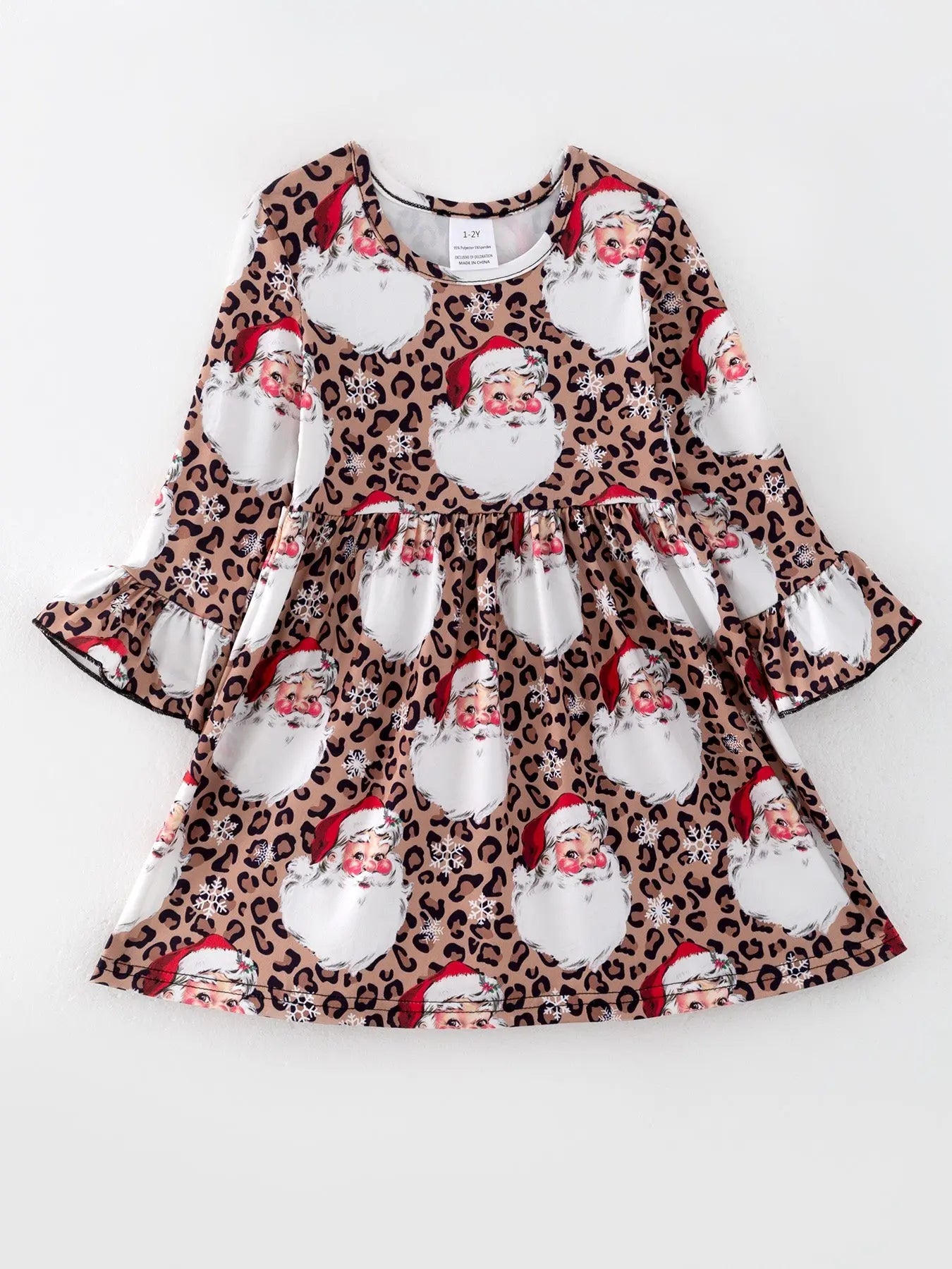 Girls Christmas Dress Set With Santa Print 2 Piece Outfit Rylee Faith Designs Everetts Place: Online Boutique