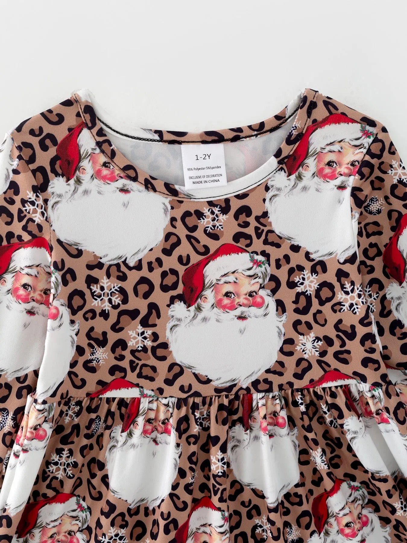 Girls Christmas Dress Set With Santa Print 2 Piece Outfit Rylee Faith Designs Everetts Place: Online Boutique