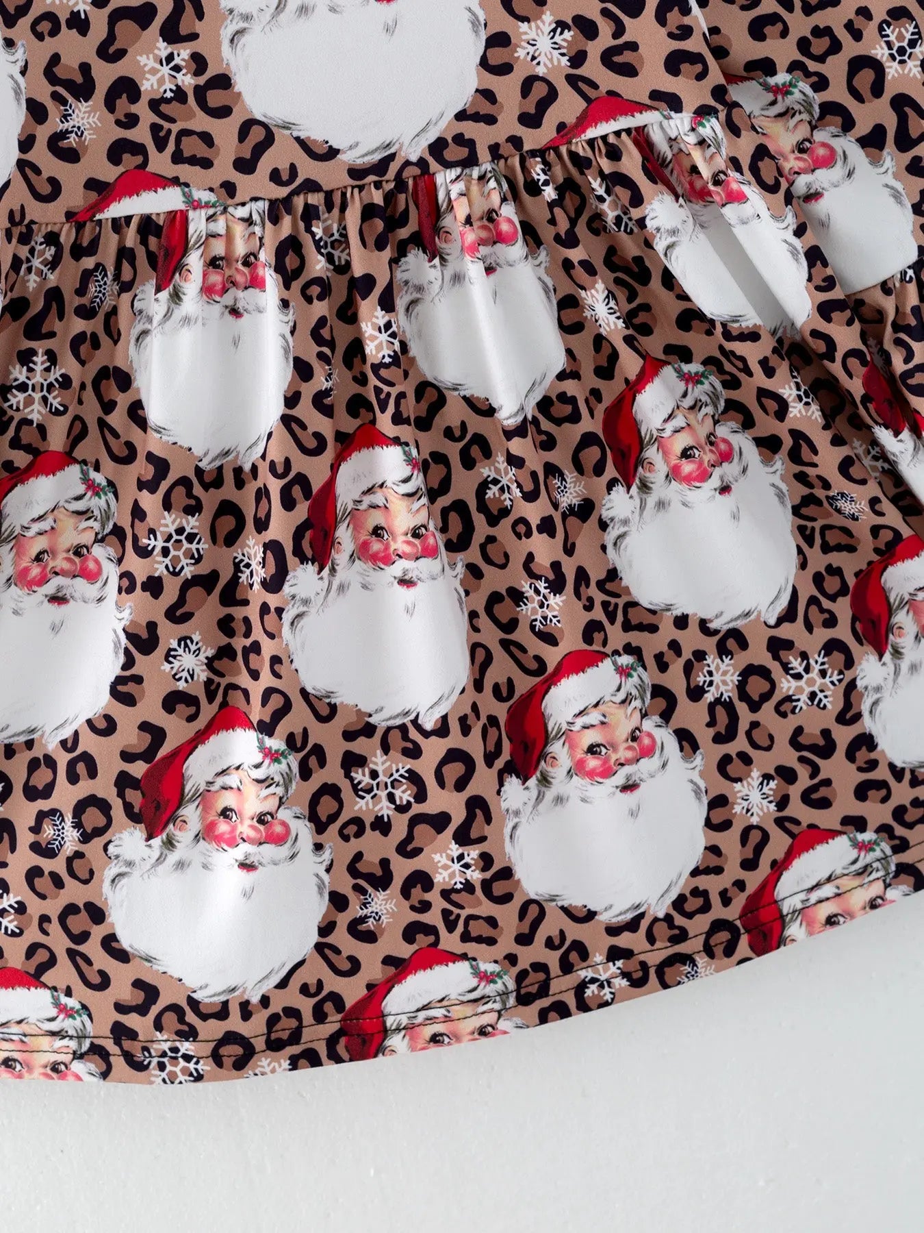 Girls Christmas Dress Set With Santa Print 2 Piece Outfit Rylee Faith Designs Everetts Place: Online Boutique