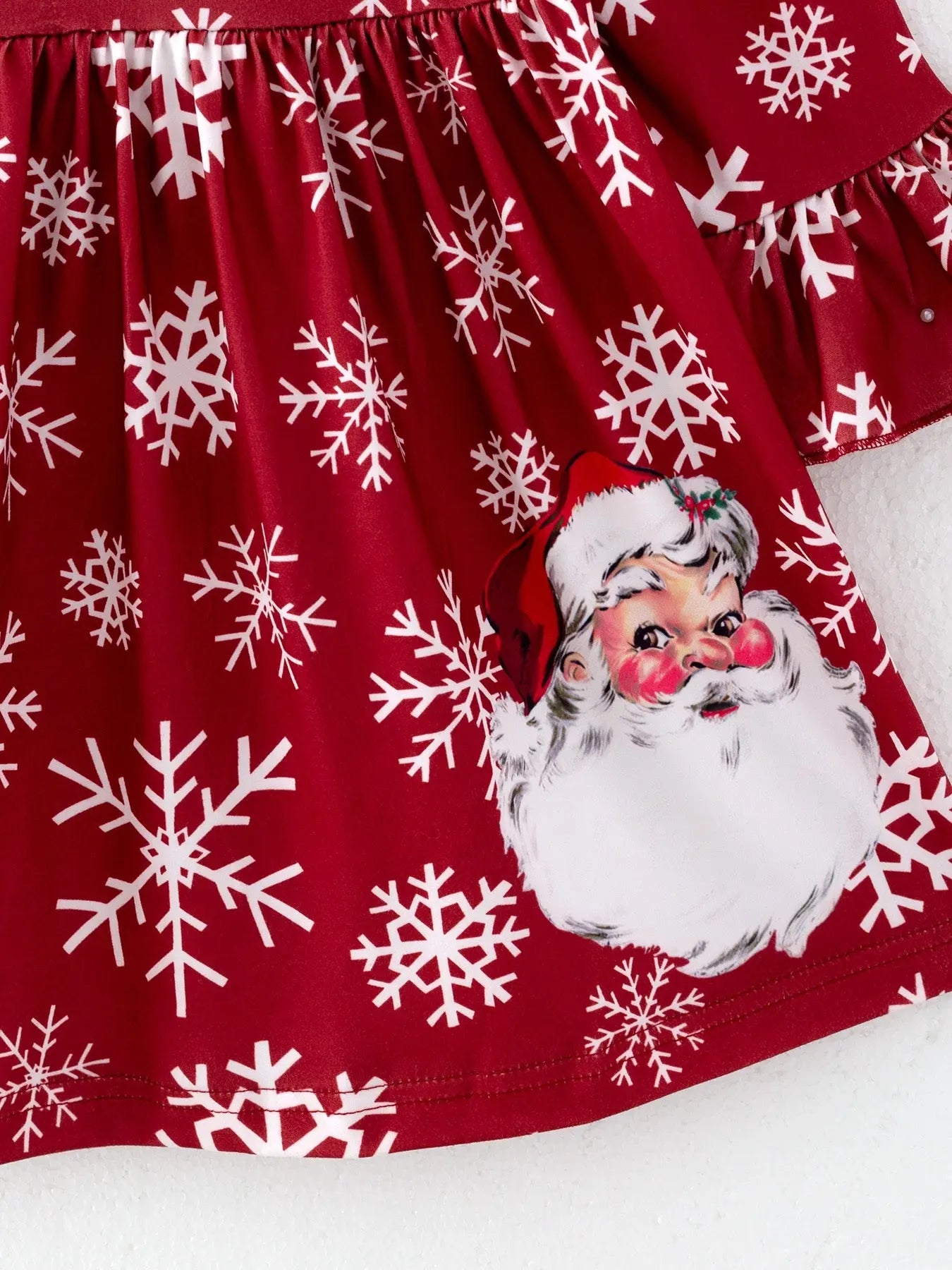 Girls Christmas Dress Set With Santa Print 2 Piece Outfit Rylee Faith Designs Everetts Place: Online Boutique