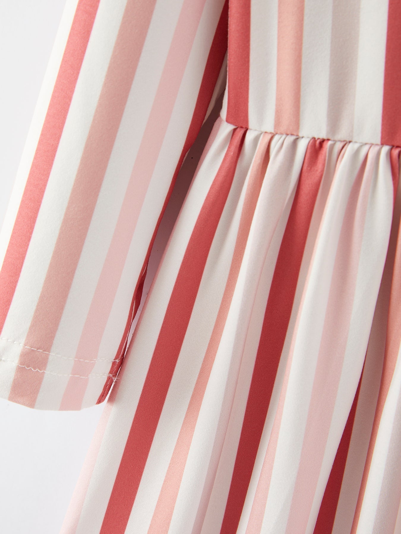 Girls Christmas Santa Print Stripe Dress Two Piece Set Rylee Faith Designs Everetts Place: Online Boutique