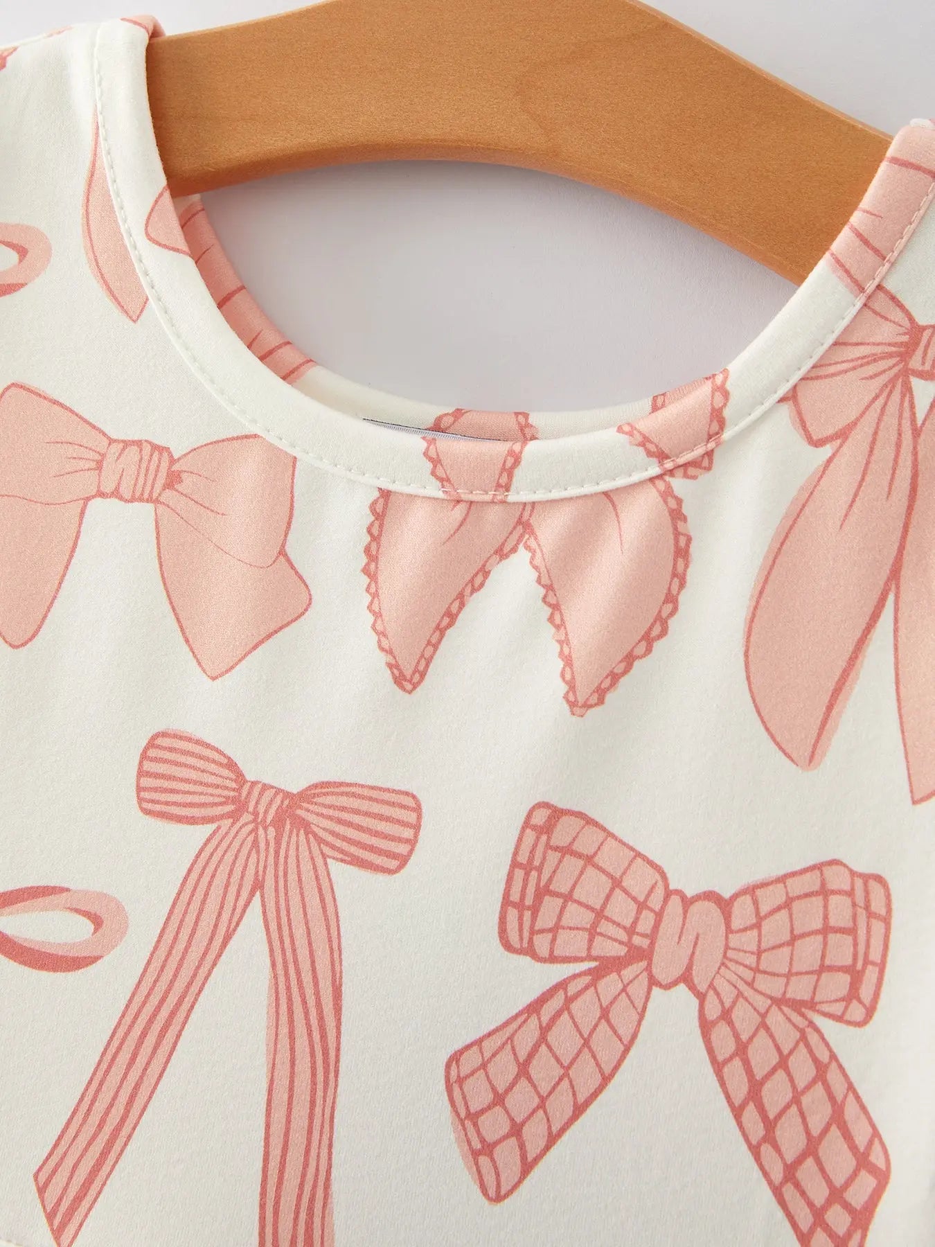 Girls Dress with Bow Print Comfortable and Stylish 95 Percent Polyester 5 Percent Spandex Rylee Faith Designs Everetts Place: Online Boutique