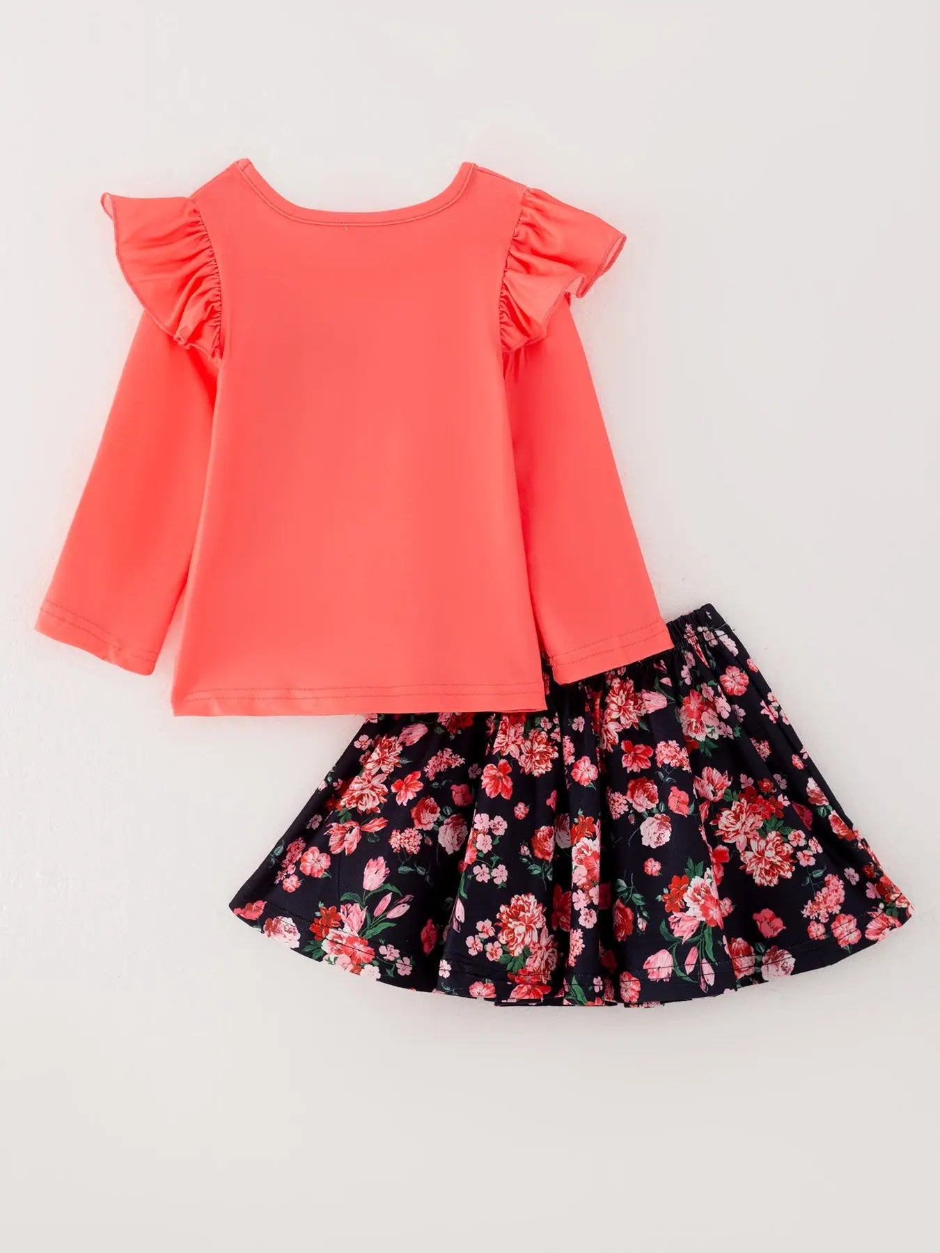 Girls Fall 4 Piece Set Letter Print Top and Skirt Rylee Faith Designs