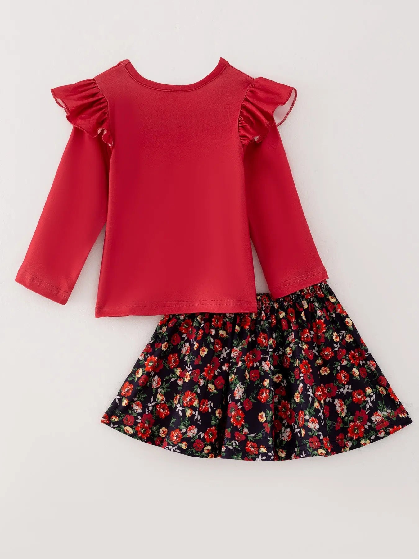 Girls Fall 4 Piece Set Letter Print Top and Skirt Rylee Faith Designs
