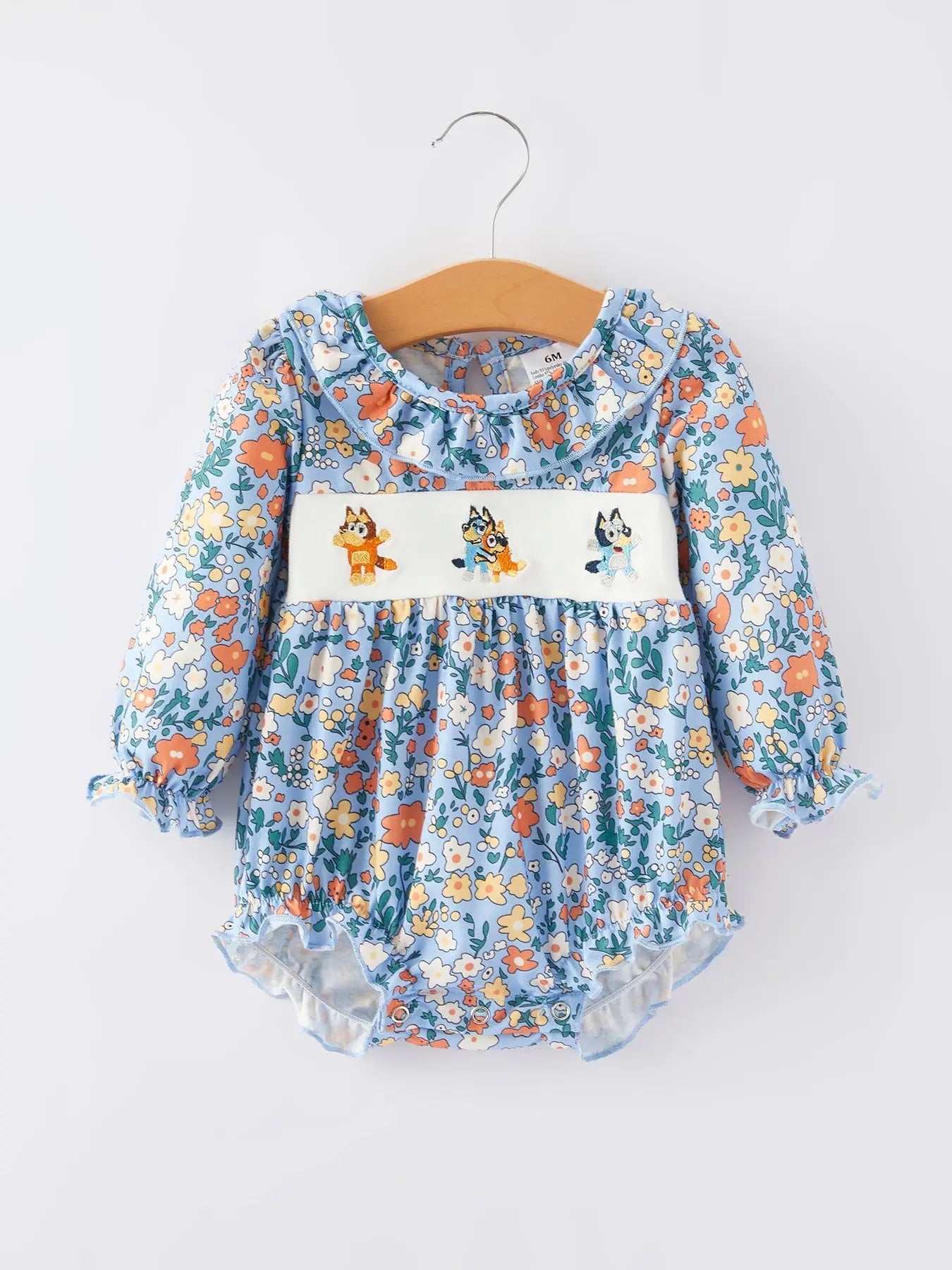 Girls Fall Cartoon Embroidery Romper for Comfortable Playtime Rylee Faith Designs