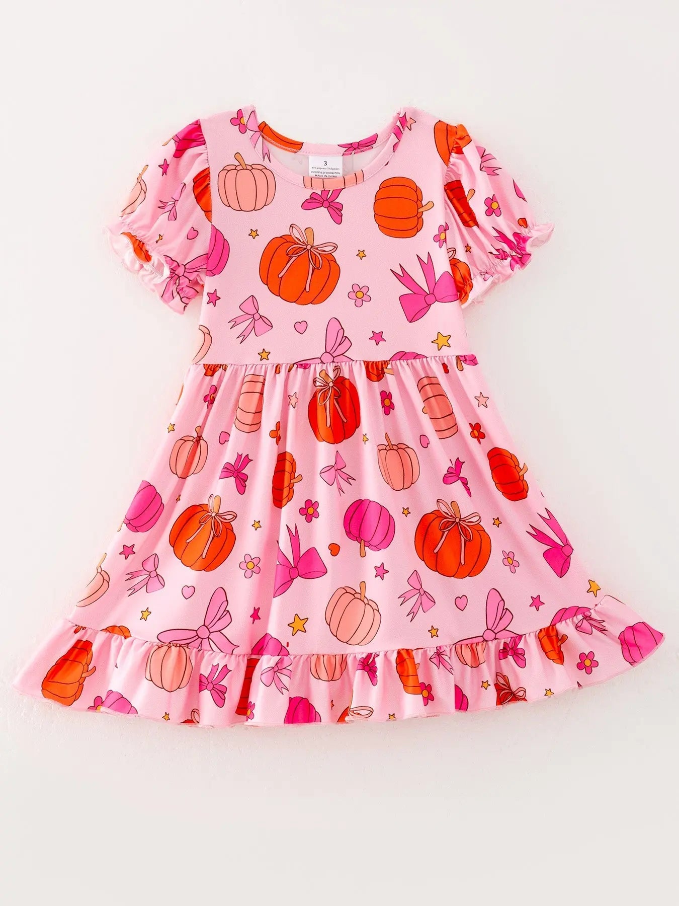 Girls Halloween Pumpkin Ghost Print Milk Silk Dress Rylee Faith Designs Everetts Place: Online Boutique