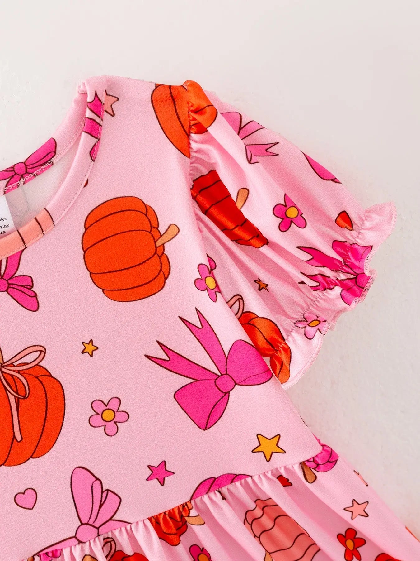 Girls Halloween Pumpkin Ghost Print Milk Silk Dress Rylee Faith Designs Everetts Place: Online Boutique