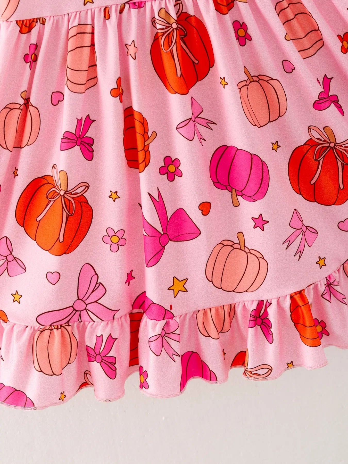 Girls Halloween Pumpkin Ghost Print Milk Silk Dress Rylee Faith Designs Everetts Place: Online Boutique
