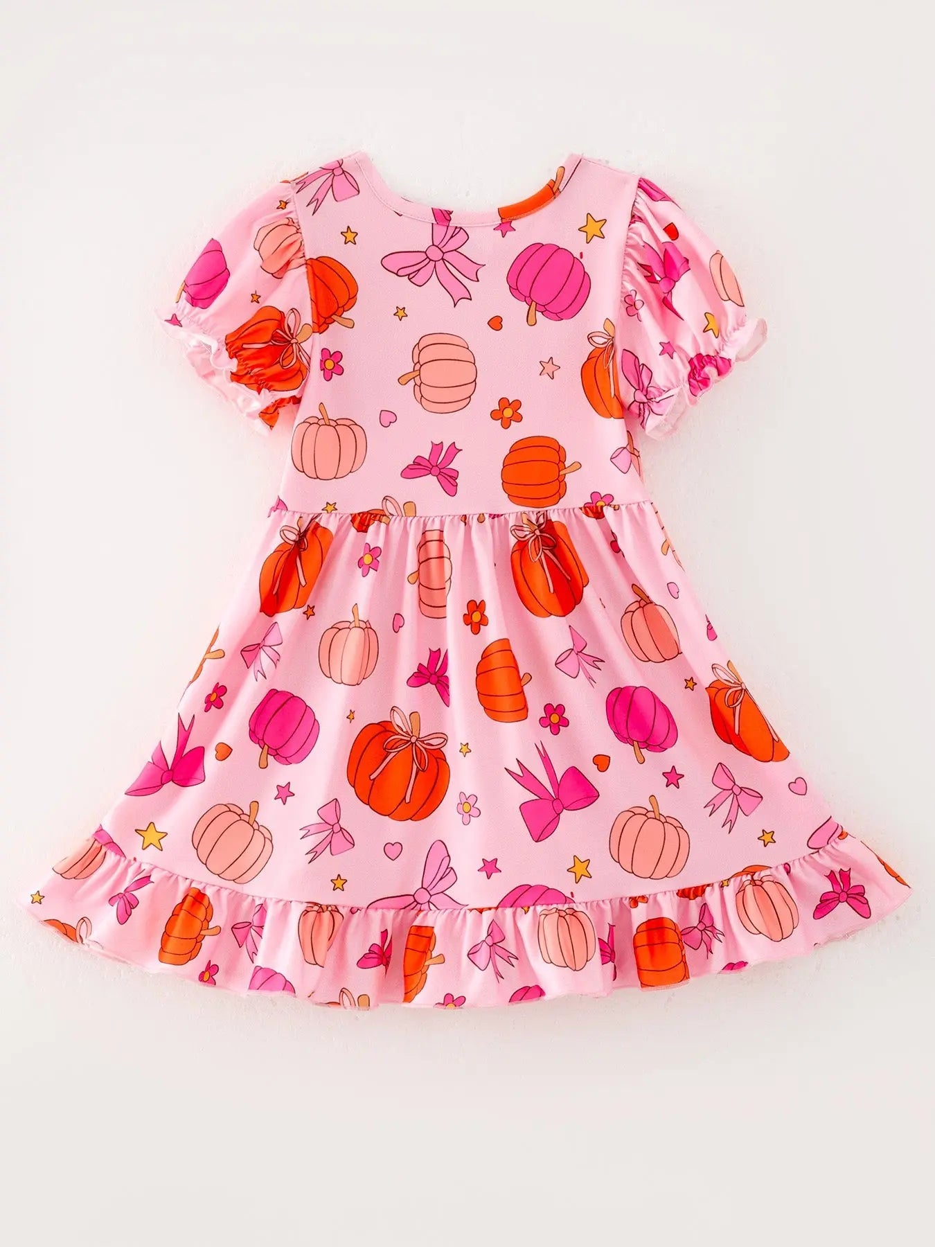 Girls Halloween Pumpkin Ghost Print Milk Silk Dress Rylee Faith Designs Everetts Place: Online Boutique