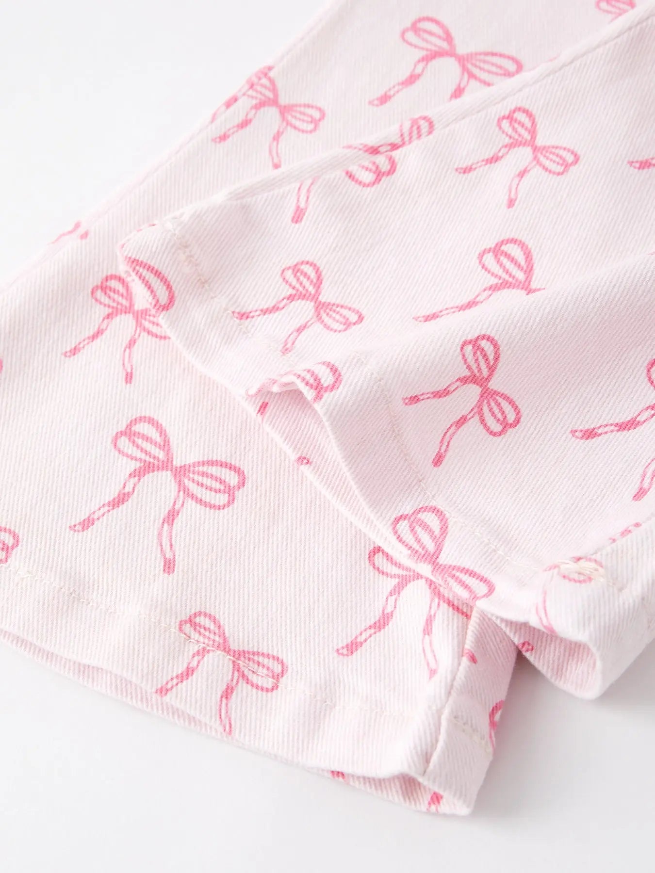Girls Pink Bow Print Elastic Flared Jeans Rylee Faith Designs Everetts Place: Online Boutique