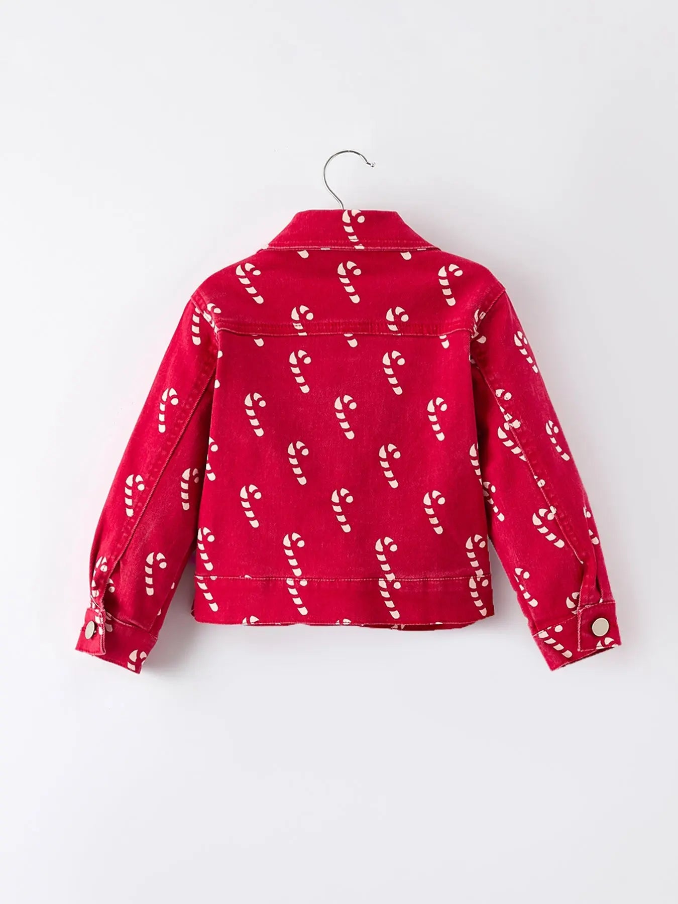 Girls Red Christmas Themed Denim Jacket For Festive Winter Rylee Faith Designs Everetts Place: Online Boutique