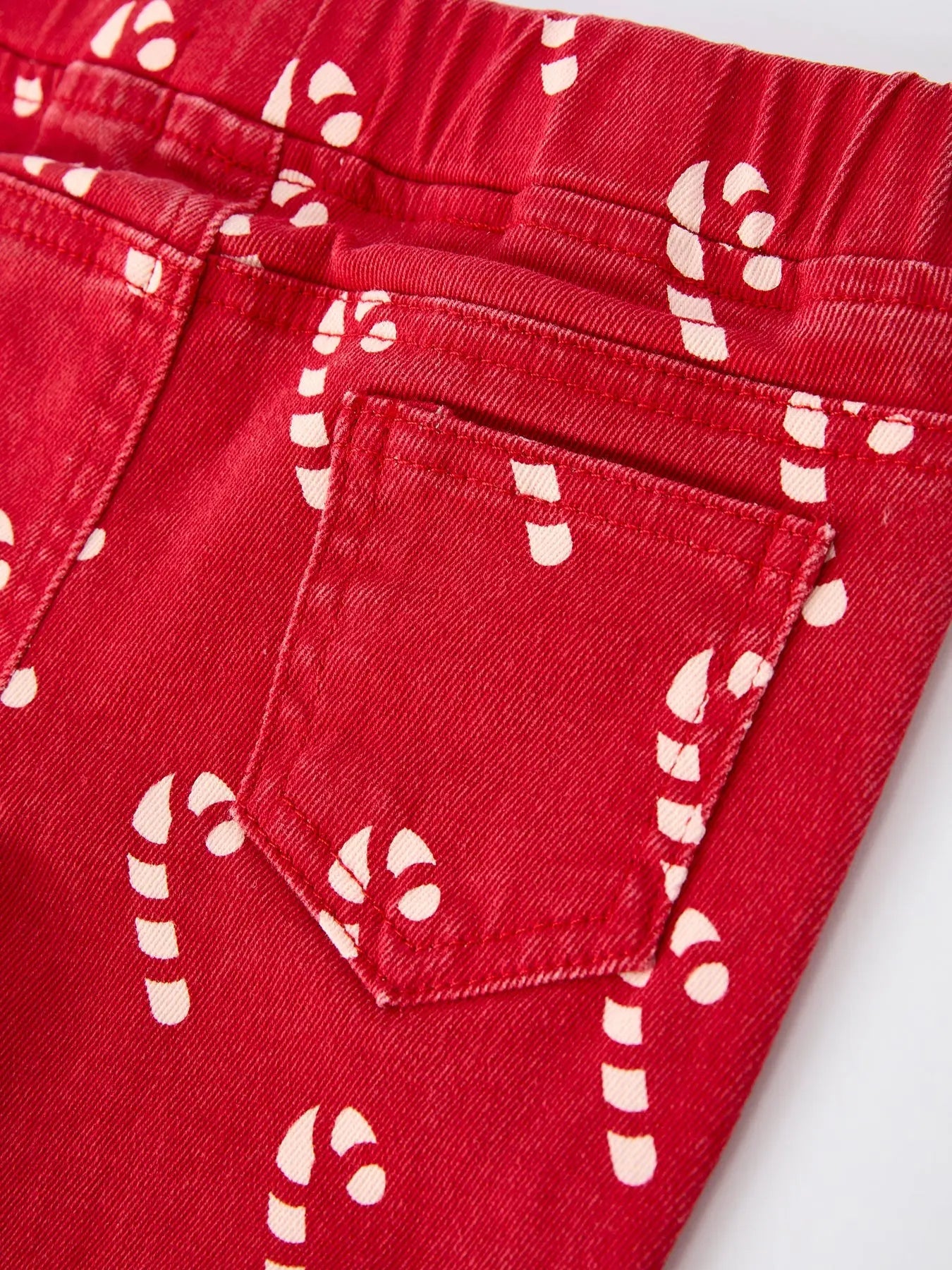 Girls Red Christmas Themed Denim Jeans Holiday Style Rylee Faith Designs Everetts Place: Online Boutique