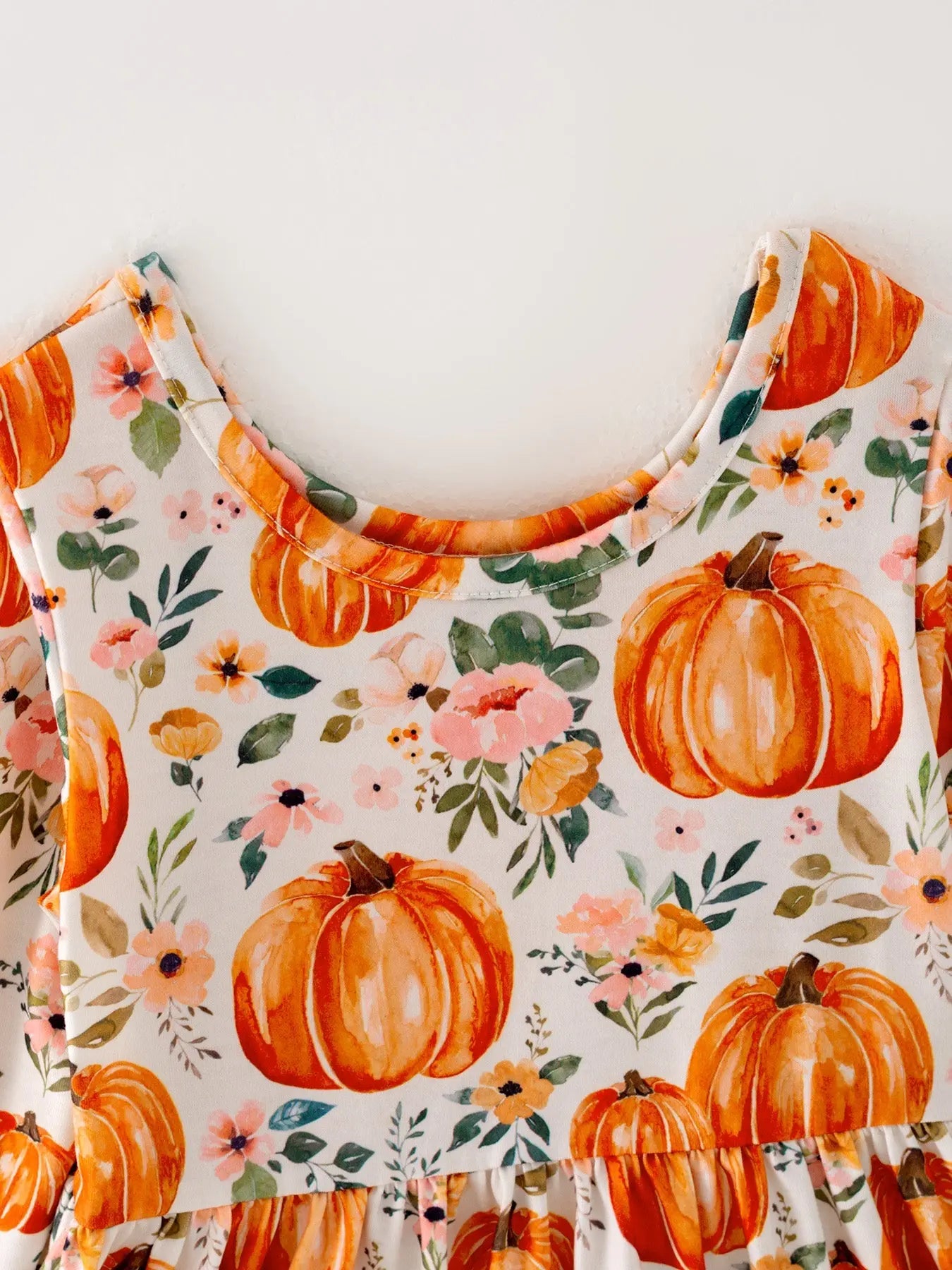 Girls Thanksgiving Pumpkin Print Long Sleeve Dress Rylee Faith Designs Everetts Place: Online Boutique