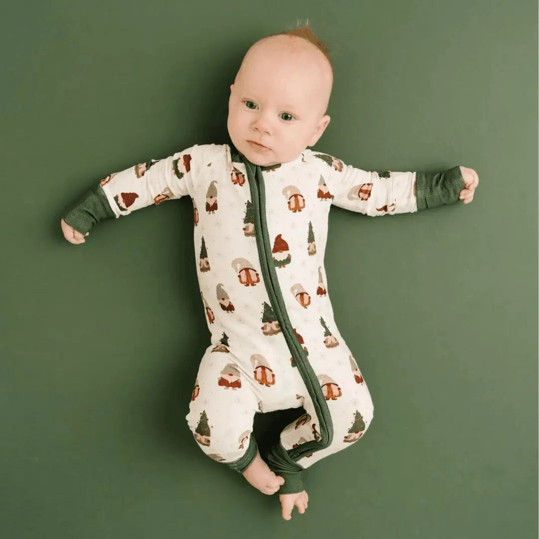 Gnomes Bamboo Baby Pajamas Soft Gender Neutral One-Piece Sleeper Kolorful Everetts Place: Online Boutique 36.00