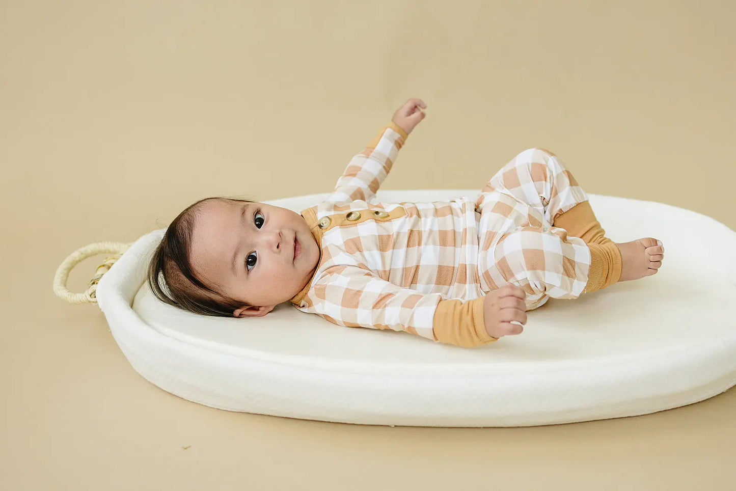 Little Joy Co. Golden Gingham 2pc Bamboo Pajamas Henley for Kids Sleepwear - Apparel & Accessories > Clothing > Sleepwear & Loungewear > Pajamas