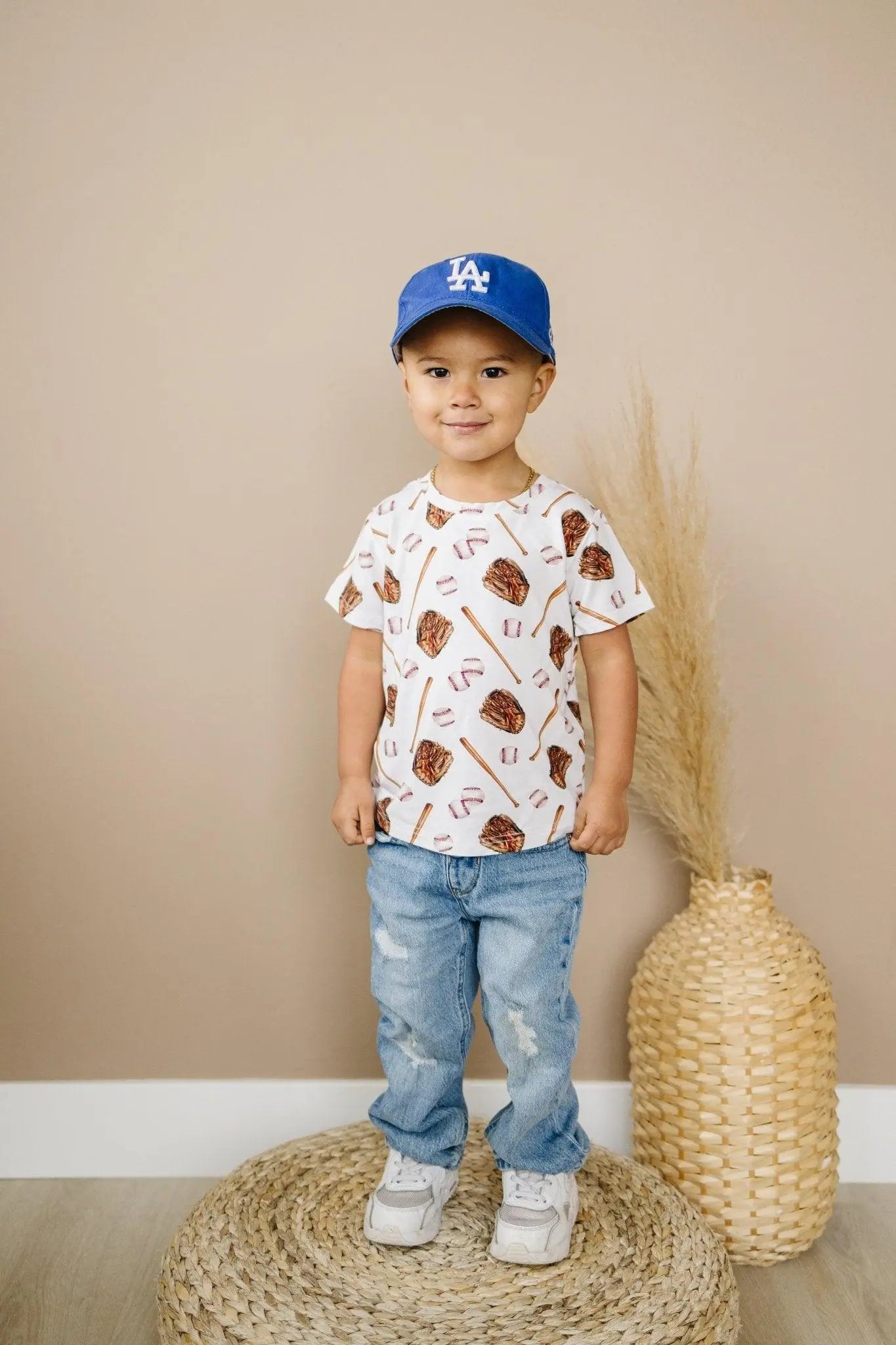 Little Joy Co. Grand Slam Bamboo Tee For 3 To 6M And Size 6 Sustainable - Apparel & Accessories > Clothing > Baby & Toddler Clothing > Baby & Toddler Tops > T-Shirts