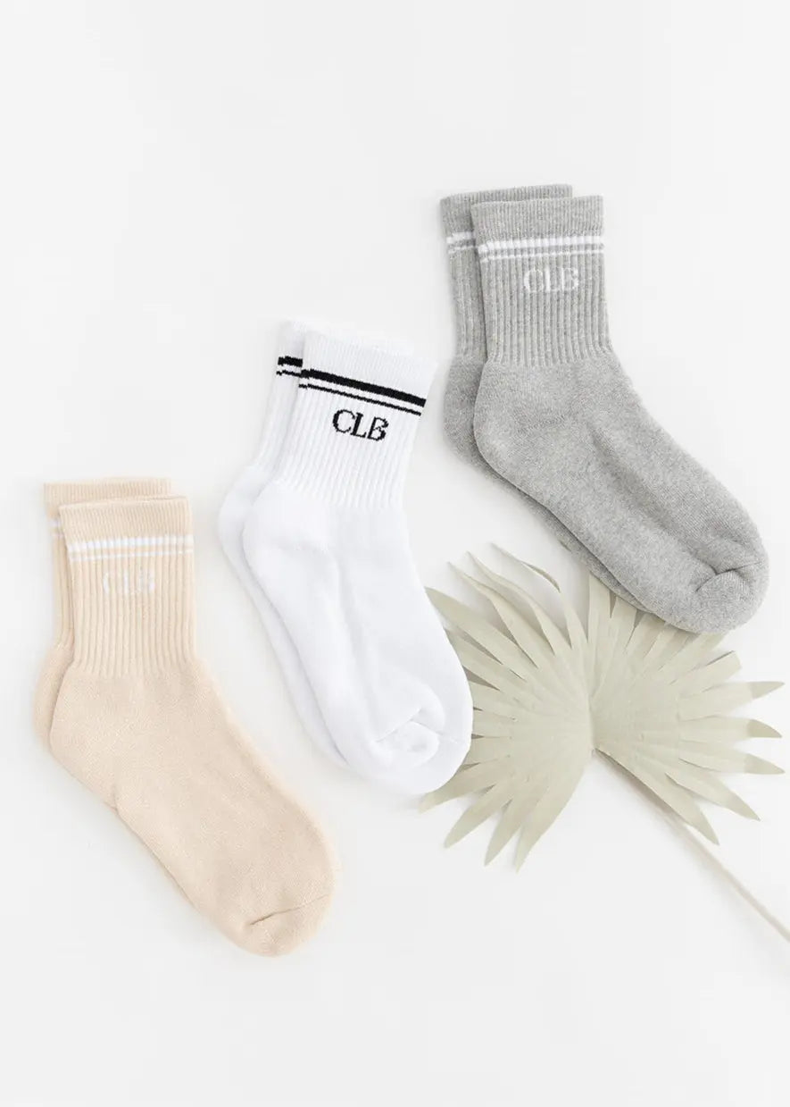 Gray Half Crew Socks For Foot Soldier Mom Cushioned Comfort Charlie Lou Baby Everetts Place: Online Boutique