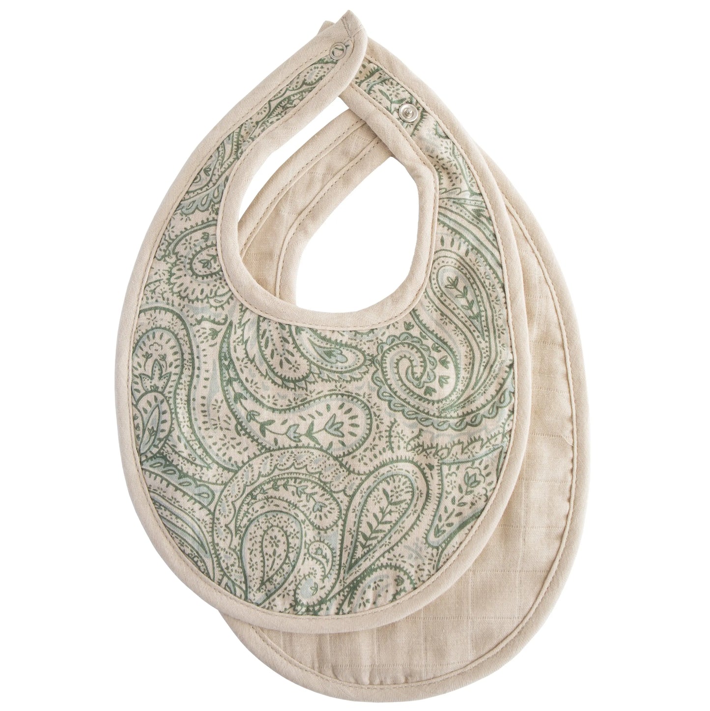Muslin Bibs for Babies with Dual Snap Closure - Soft and Absorbent Multi-Layered Design Mushie
