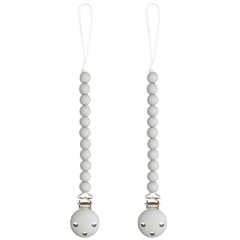 Comfy Cubs Grey Pacifier Clips 2 Pack for Newborns Comfy Cubs - Everetts Place Boutique -