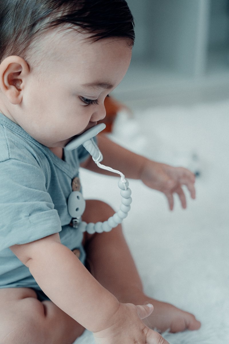 Comfy Cubs Grey Pacifier Clips 2 Pack for Newborns Comfy Cubs - Everetts Place Boutique -