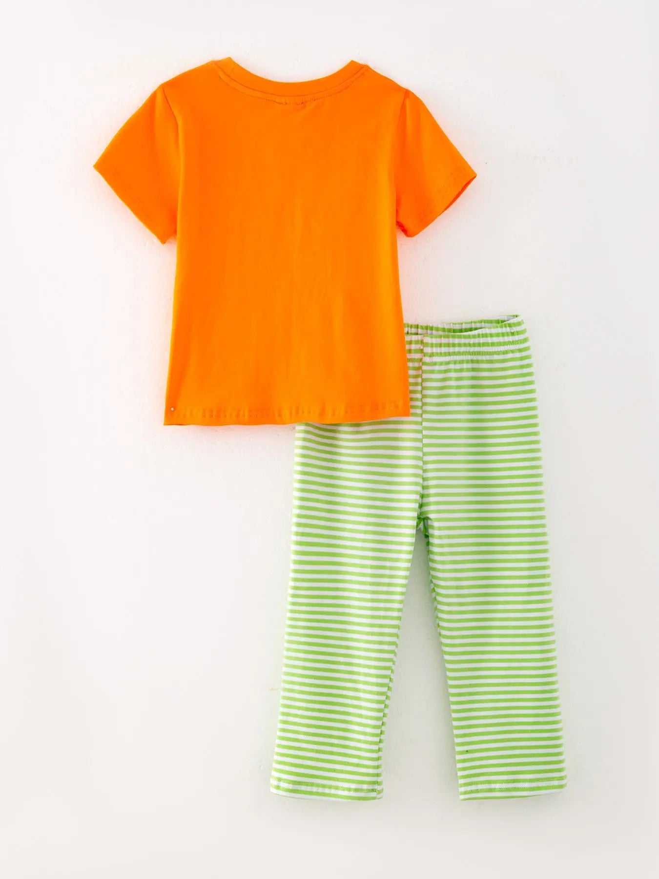 Halloween Orange Boys Cotton Pumpkin Smocking Embroidered Top and Plaid Trousers Set Rylee Faith Designs Everetts Place: Online Boutique