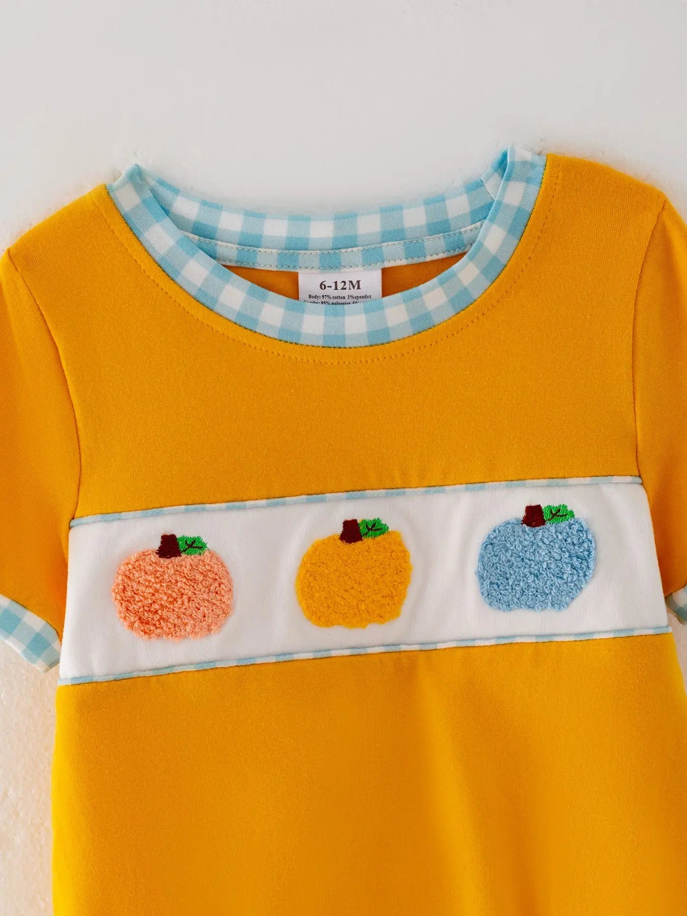 Halloween Pumpkin Chenille Patches Boys Romper for Trick or Treating and Halloween Parties Rylee Faith Designs Everetts Place: Online Boutique