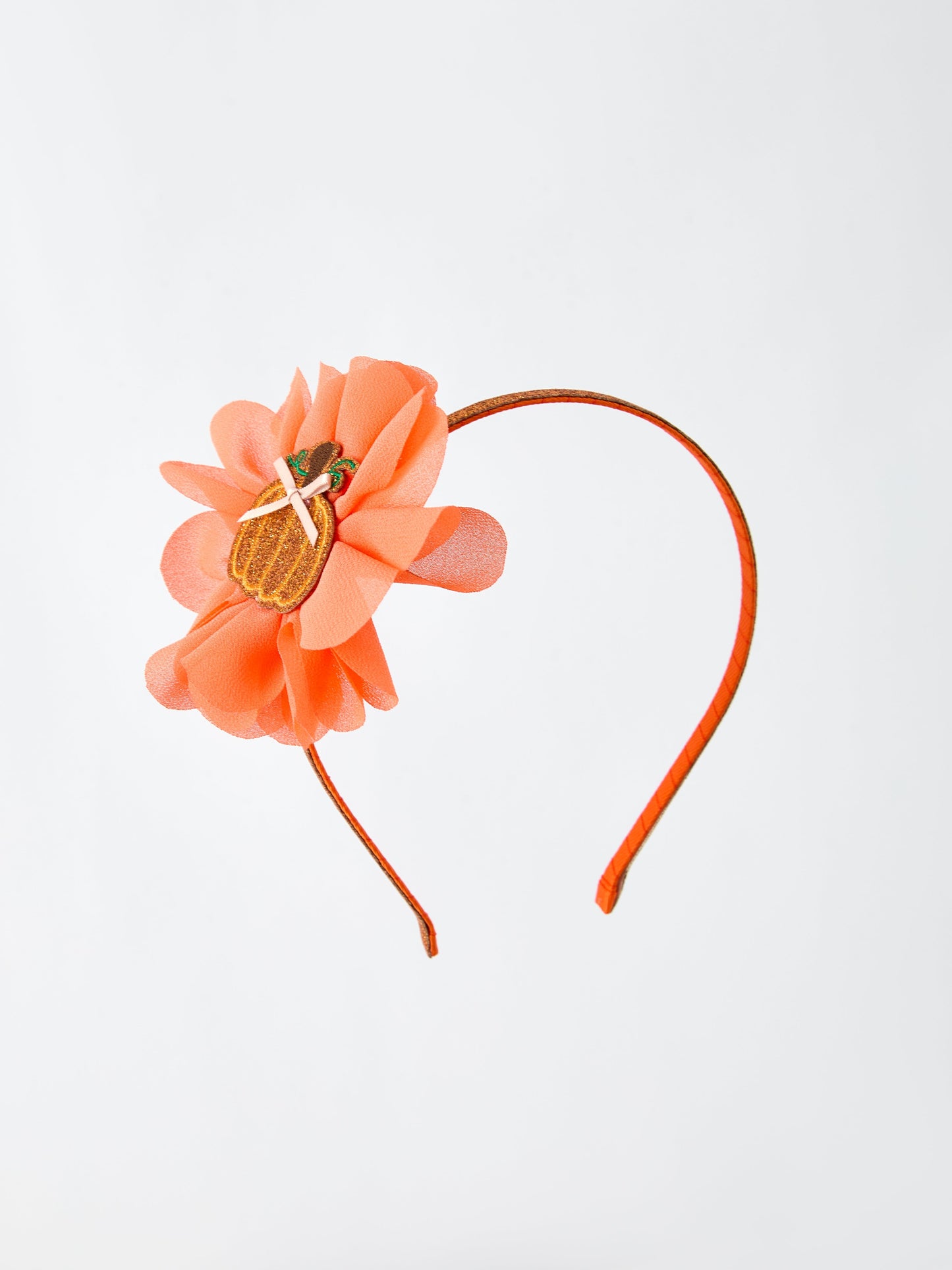 Halloween Pumpkin Floral Girls Headband for Festive Costume and Party Wear Rylee Faith Designs Everetts Place: Online Boutique