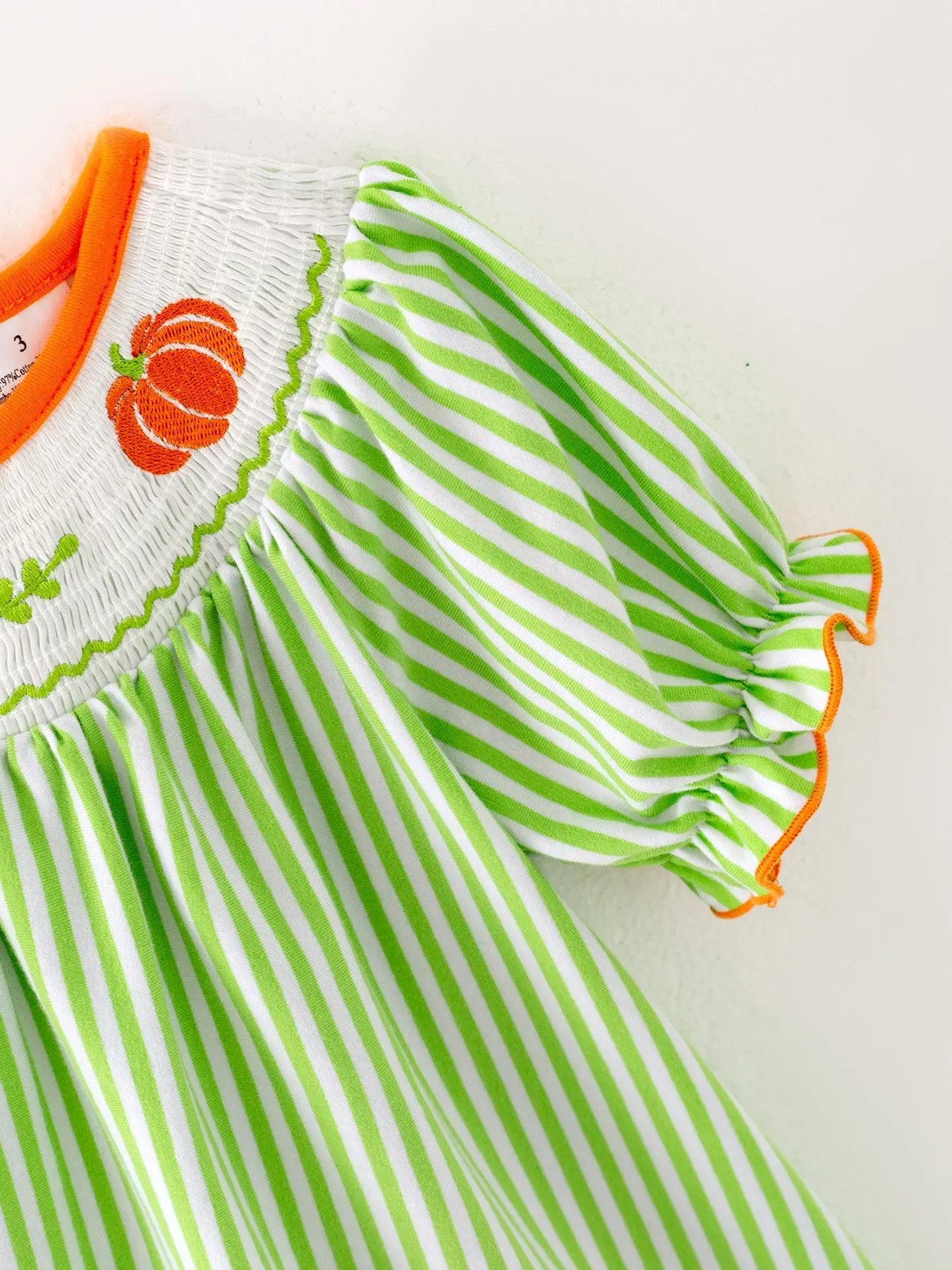 Halloween Pumpkin Smocking Embroidered Striped Dress Rylee Faith Designs Everetts Place: Online Boutique