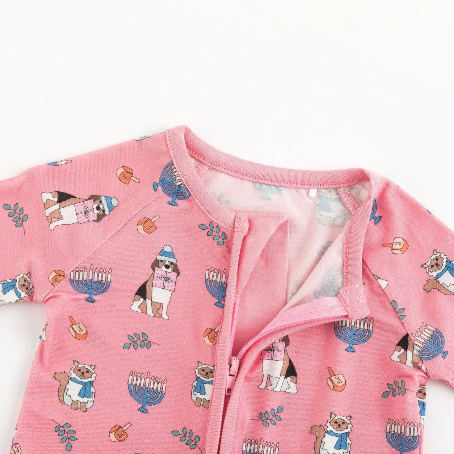 Hanukkah Pets (Convertible Zip Footies) - Pink Dreamlet Everetts Place: Online Boutique