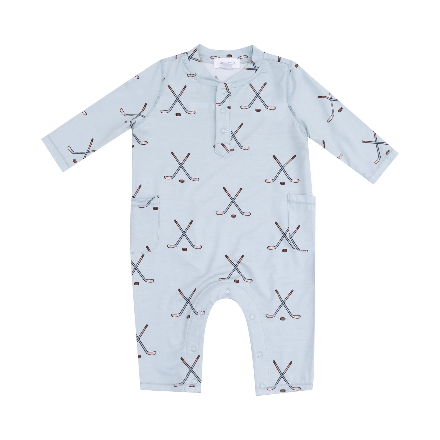 Angel Dear Henley Neck Romper In Viscose From Bamboo For Baby Soft - Apparel & Accessories > Clothing > Baby & Toddler Clothing > Baby One-Pieces 969