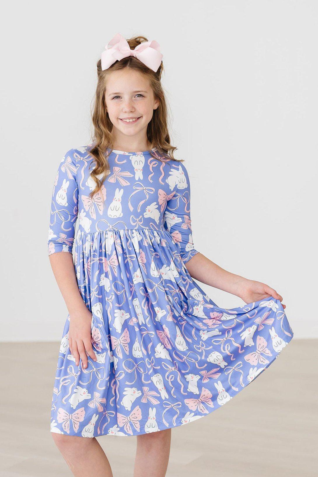Mila & Rose ® Hop Skip And Twirl Three Quarter Sleeve Pocket Dress - Apparel & Accessories > Clothing > Dresses Twirl Pocket Dress 3/4