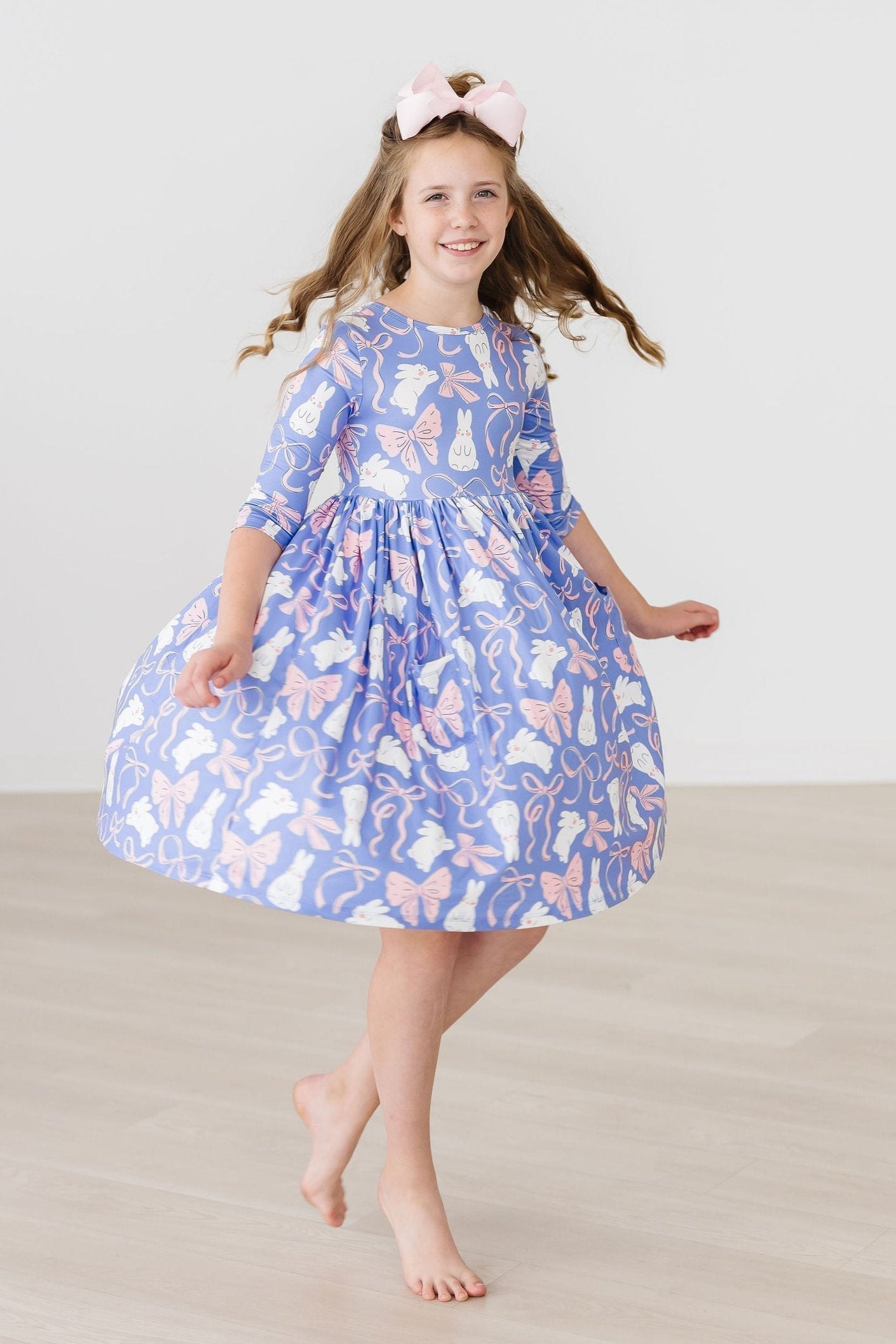 Mila & Rose ® Hop Skip And Twirl Three Quarter Sleeve Pocket Dress - Apparel & Accessories > Clothing > Dresses Twirl Pocket Dress 3/4