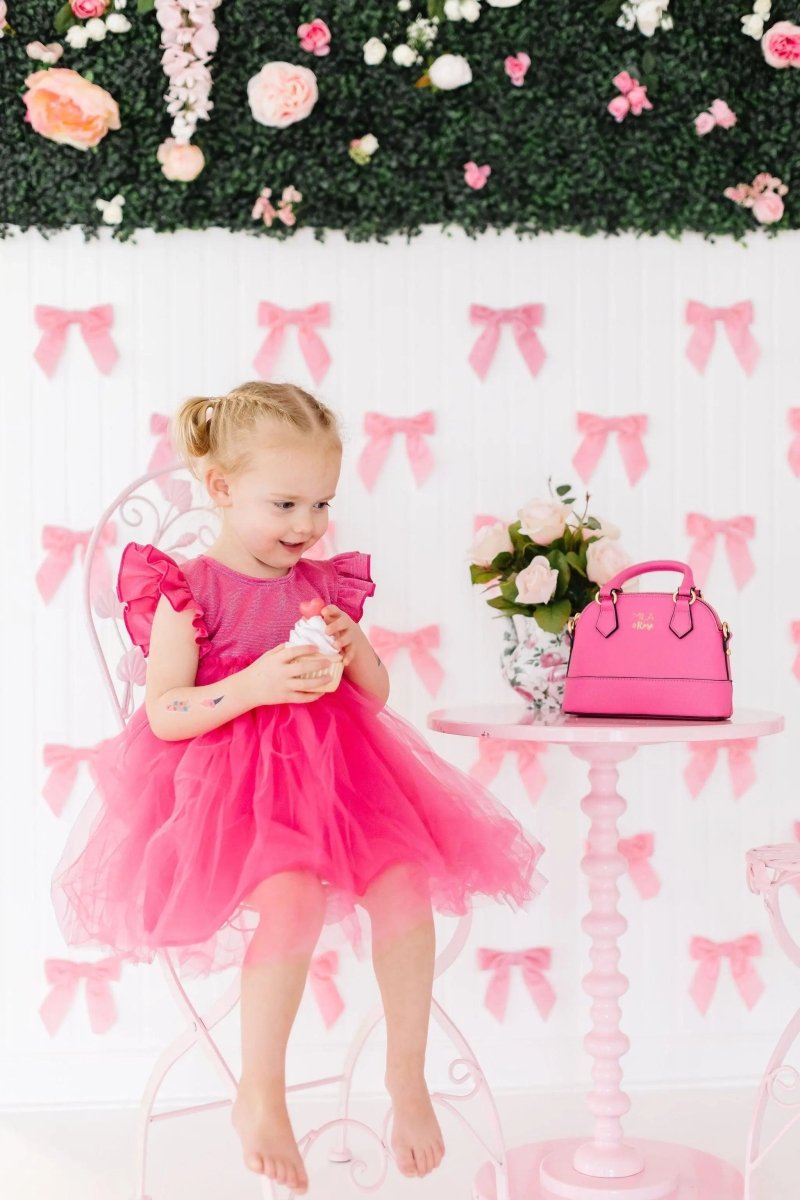 Mila & Rose ® Hot Pink Shimmer Tutu Dress For Girls Twirl Party Wear - Everetts Place Boutique -