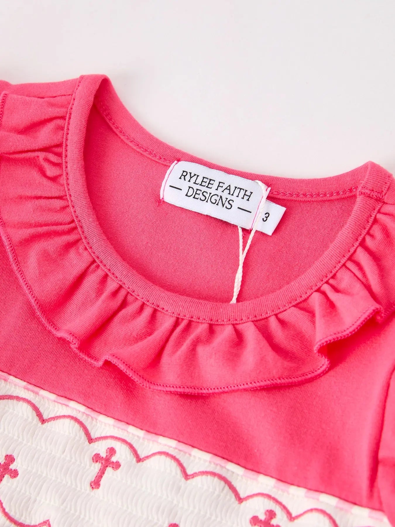 Hot Pink Smocked Church Bishop Christening Dress for Baby Girls Rylee Faith Designs Everetts Place: Online Boutique