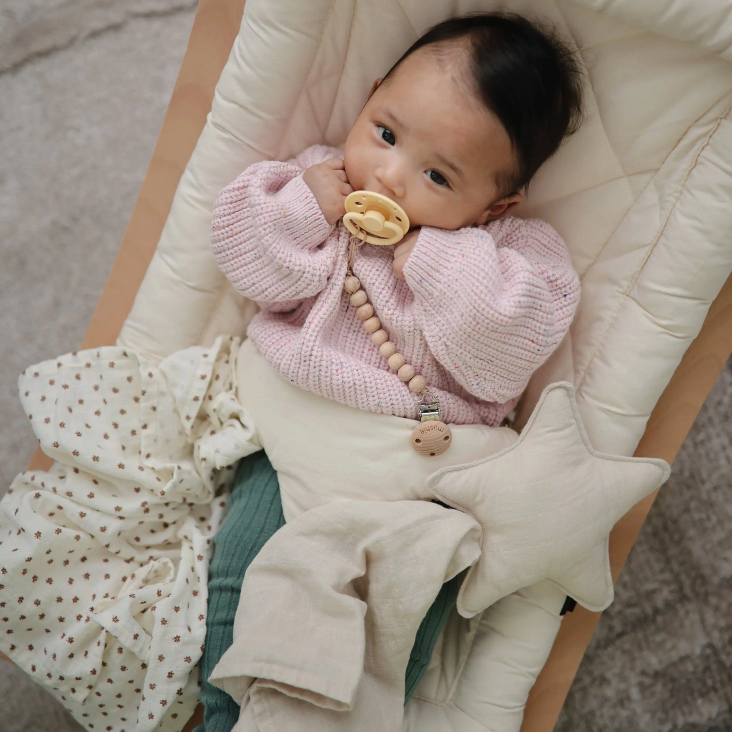 Star Lovey Blanket Made From 100 Percent Organic Cotton Soft Colors Playful Designs For Babies And Toddlers Mushie