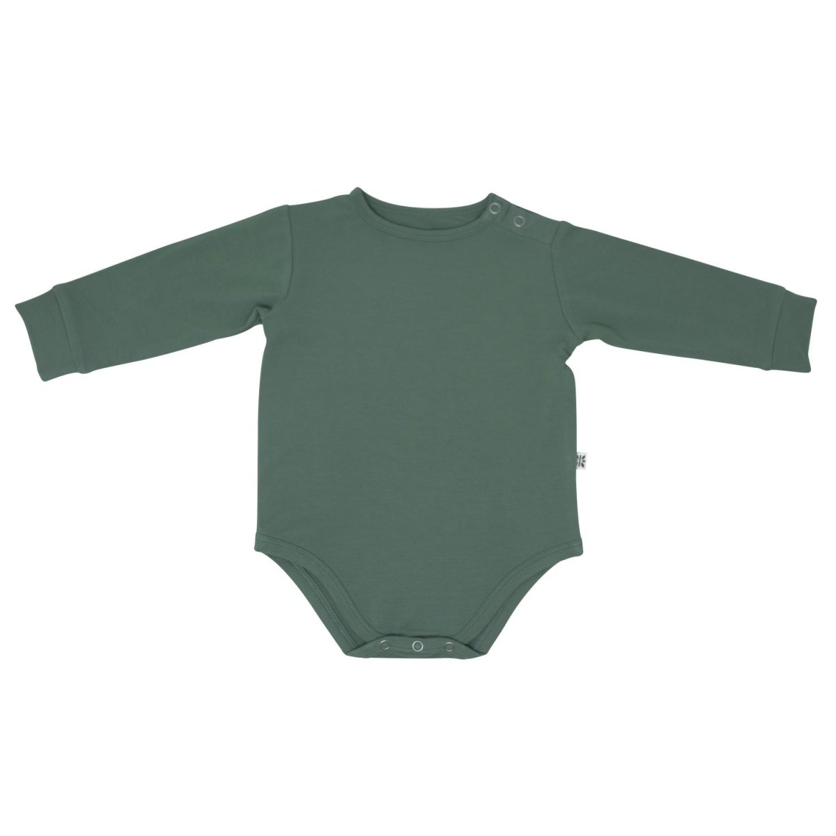 Sweet Bamboo Hunter Green Baby Long Sleeve Bodysuit Snap Closure - Everetts Place Boutique -