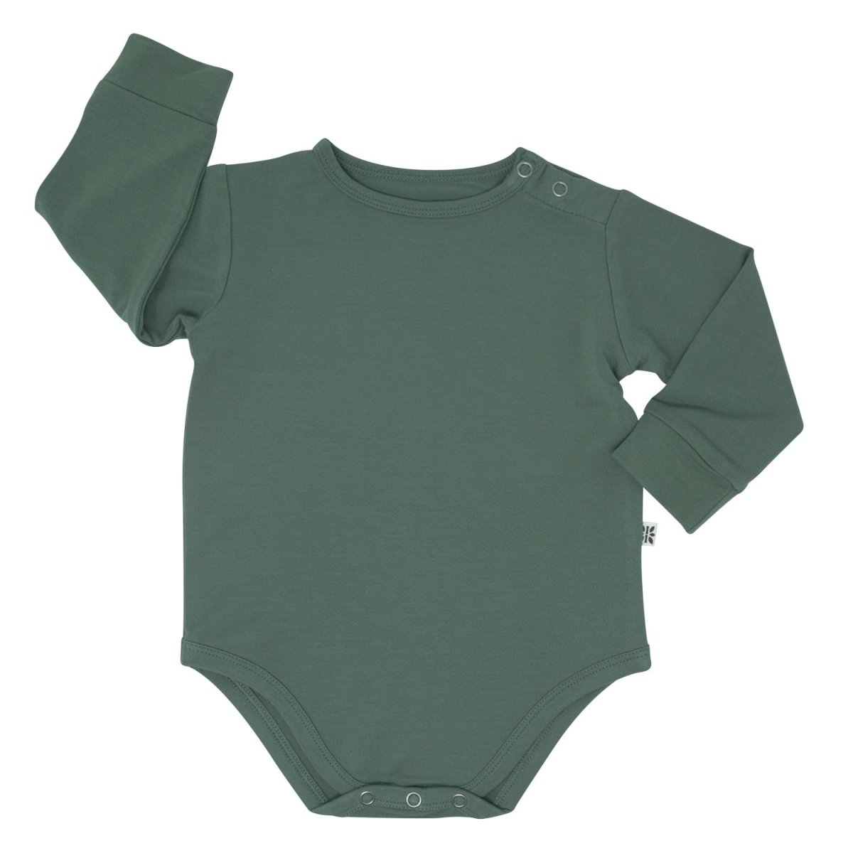 Sweet Bamboo Hunter Green Baby Long Sleeve Bodysuit Snap Closure - Everetts Place Boutique -
