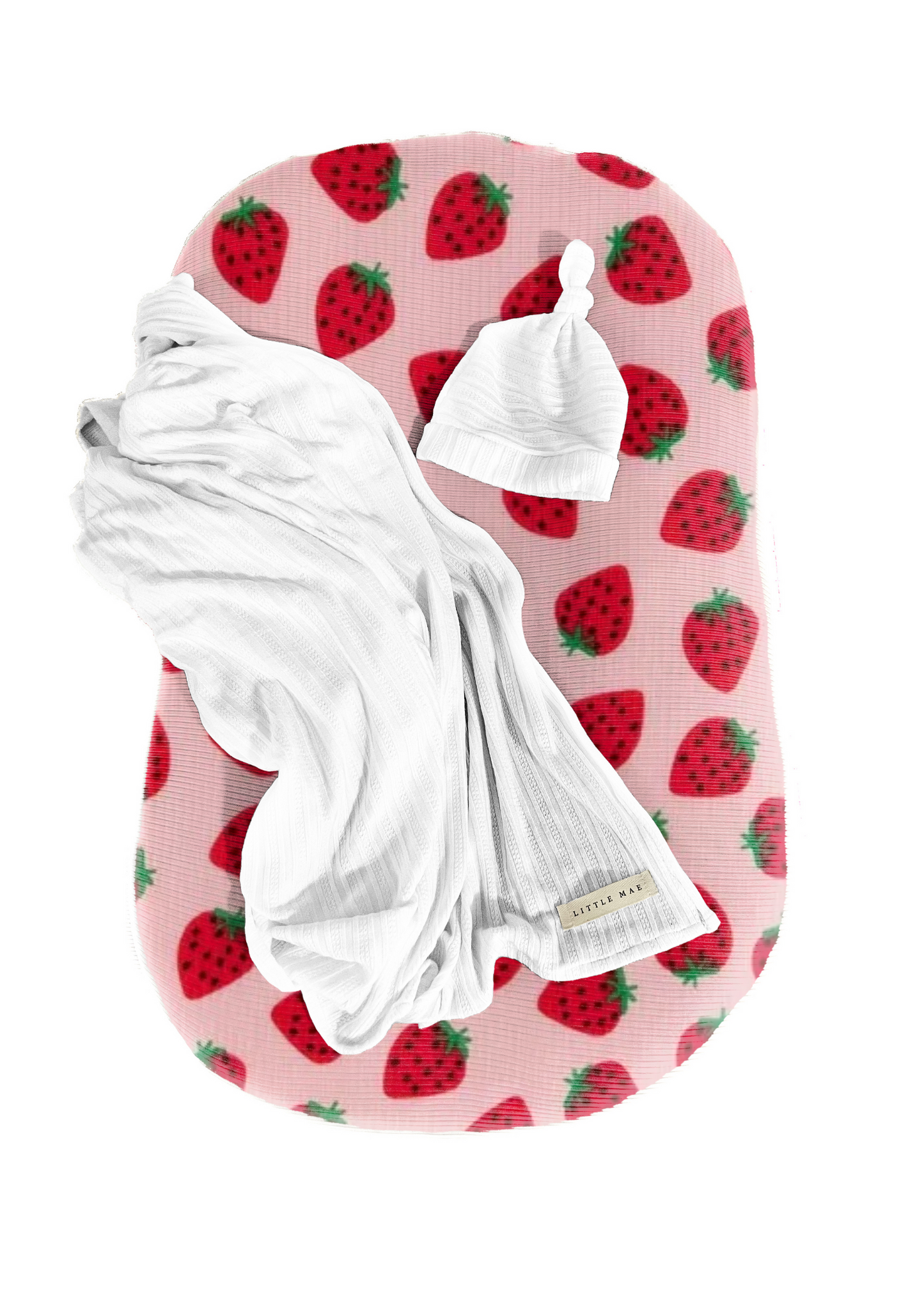 Strawberry Ribbed Lounger Cover For The Snuggle Me Lounger Little Mae & Co Everetts Place: Online Boutique