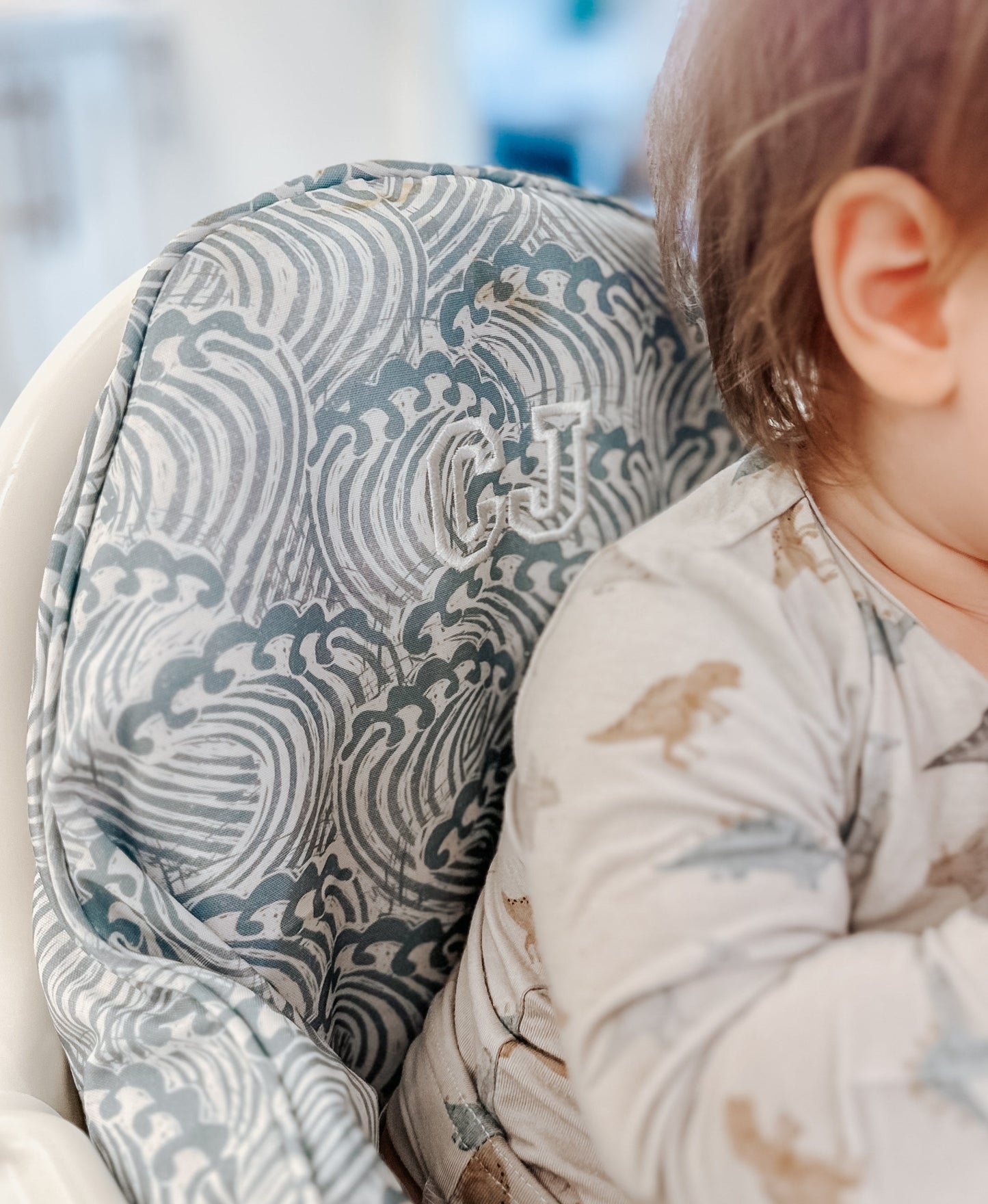 Waves Cushion Cover For IKEA Antilop Highchair Blue Little Joy Co. Everetts Place: Online Boutique